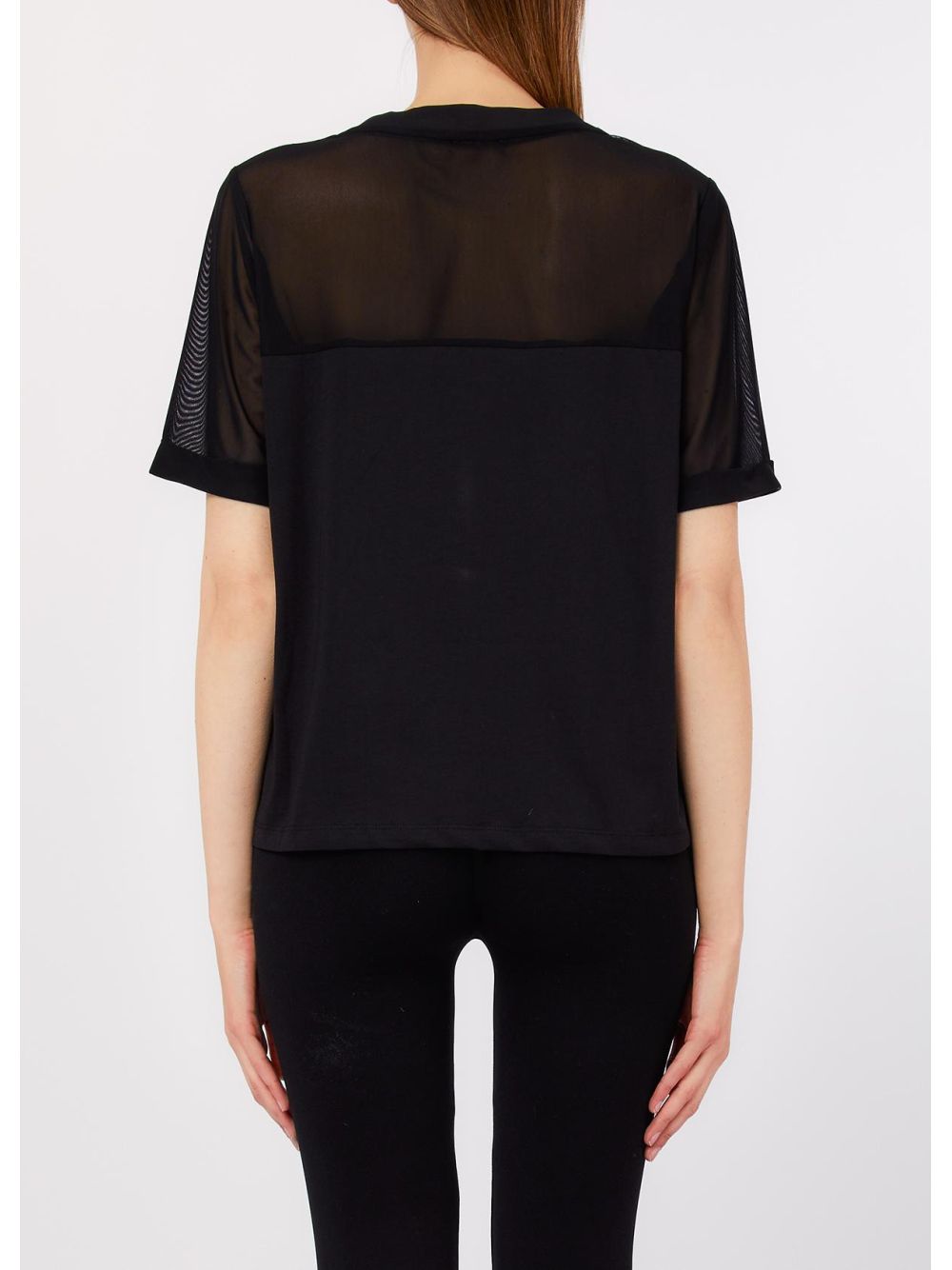T-shirt Liu Jo in jersey e mesh Donna - Nero
