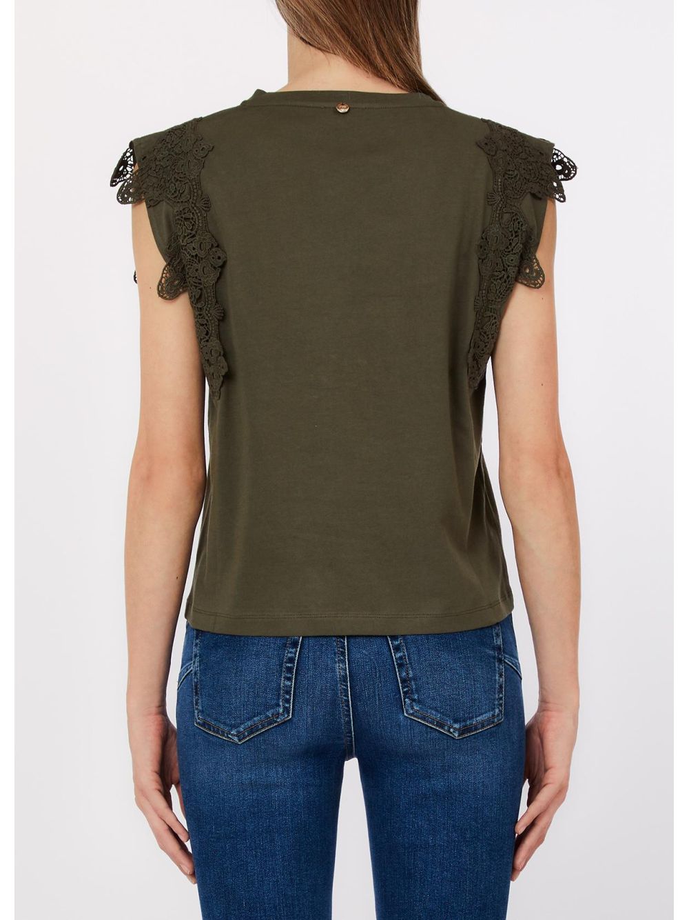 T-shirt Liu Jo con dettagli macramè Donna - Verde