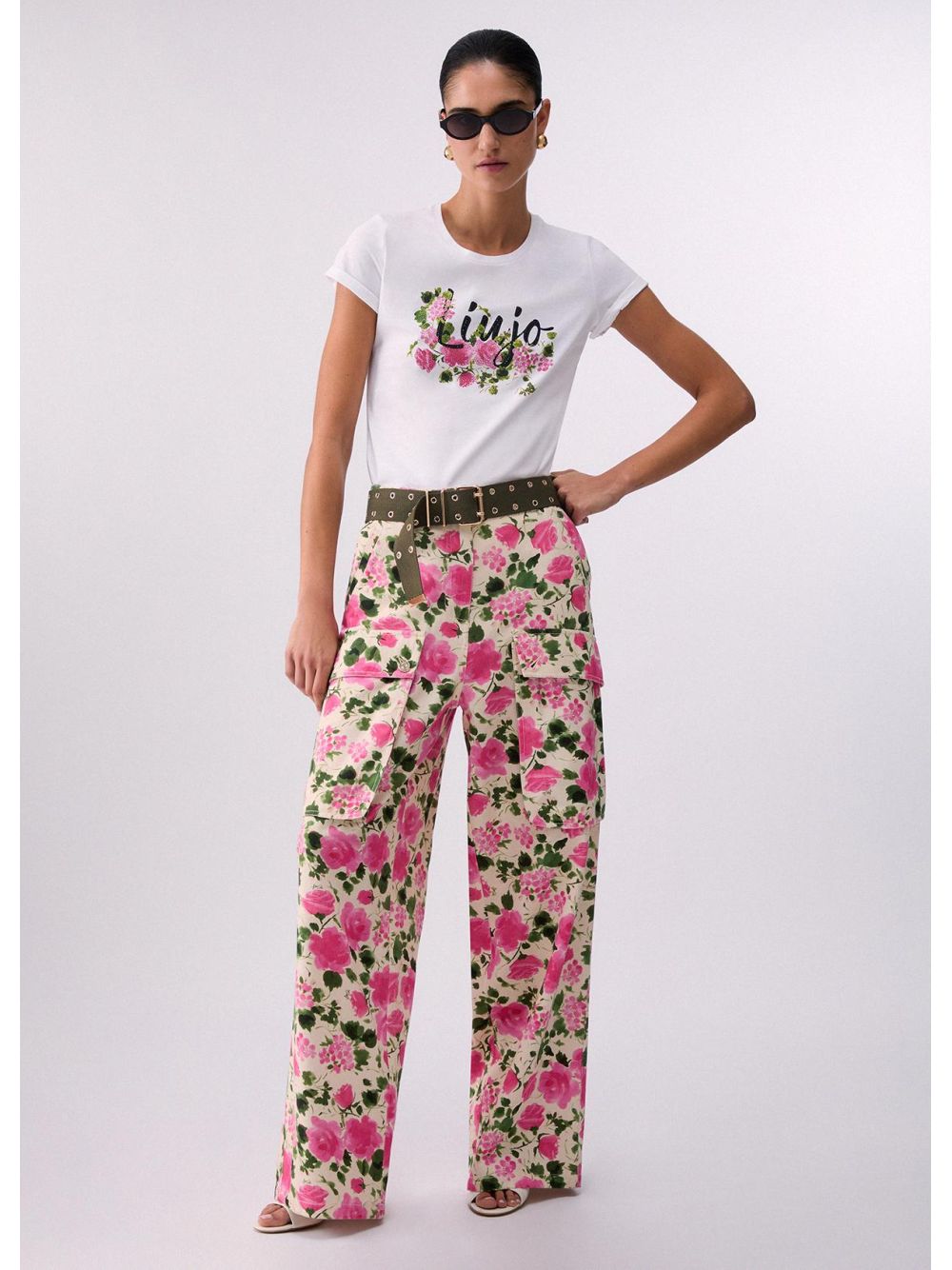 T-shirt Liu Jo con stampa e strass Donna - Bianco