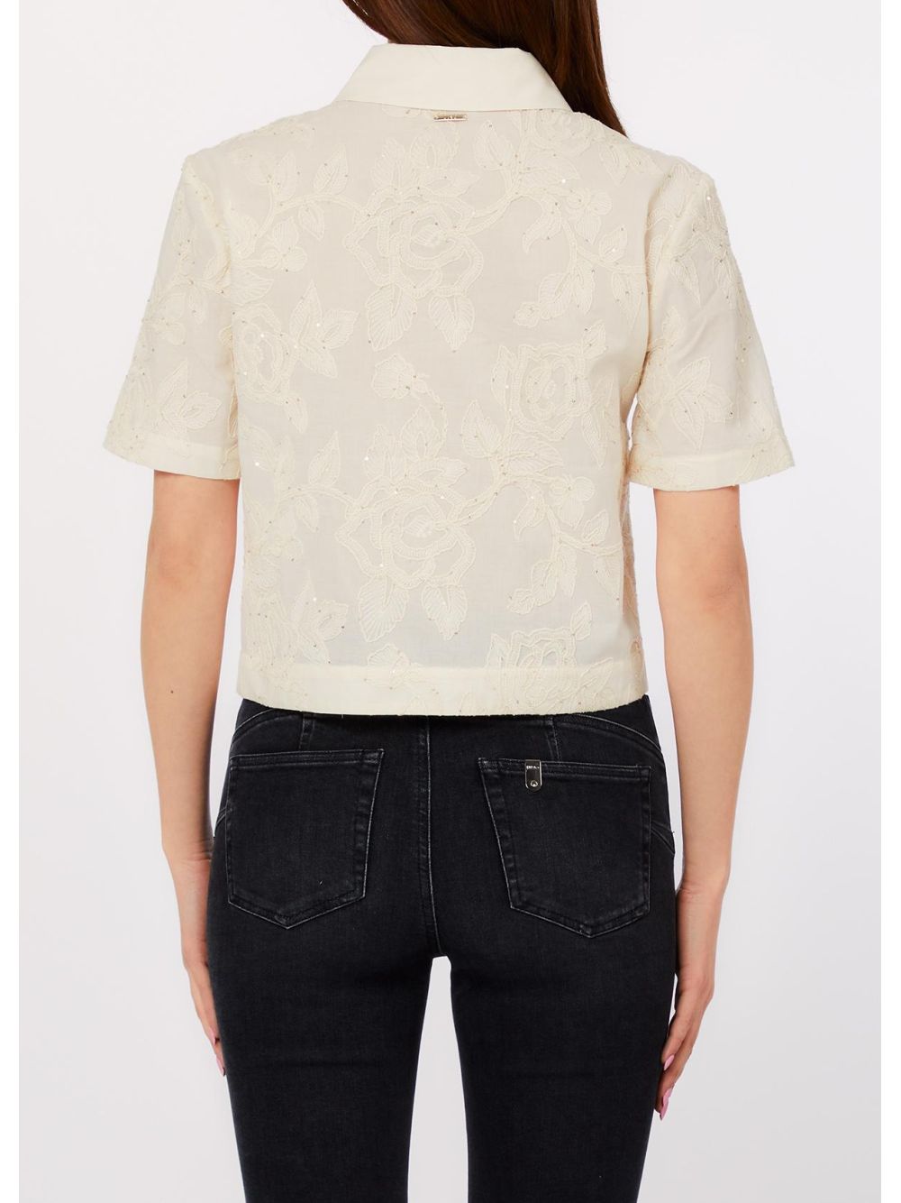 Blusa Liu Jo con ricami e paillettes Donna - Avorio