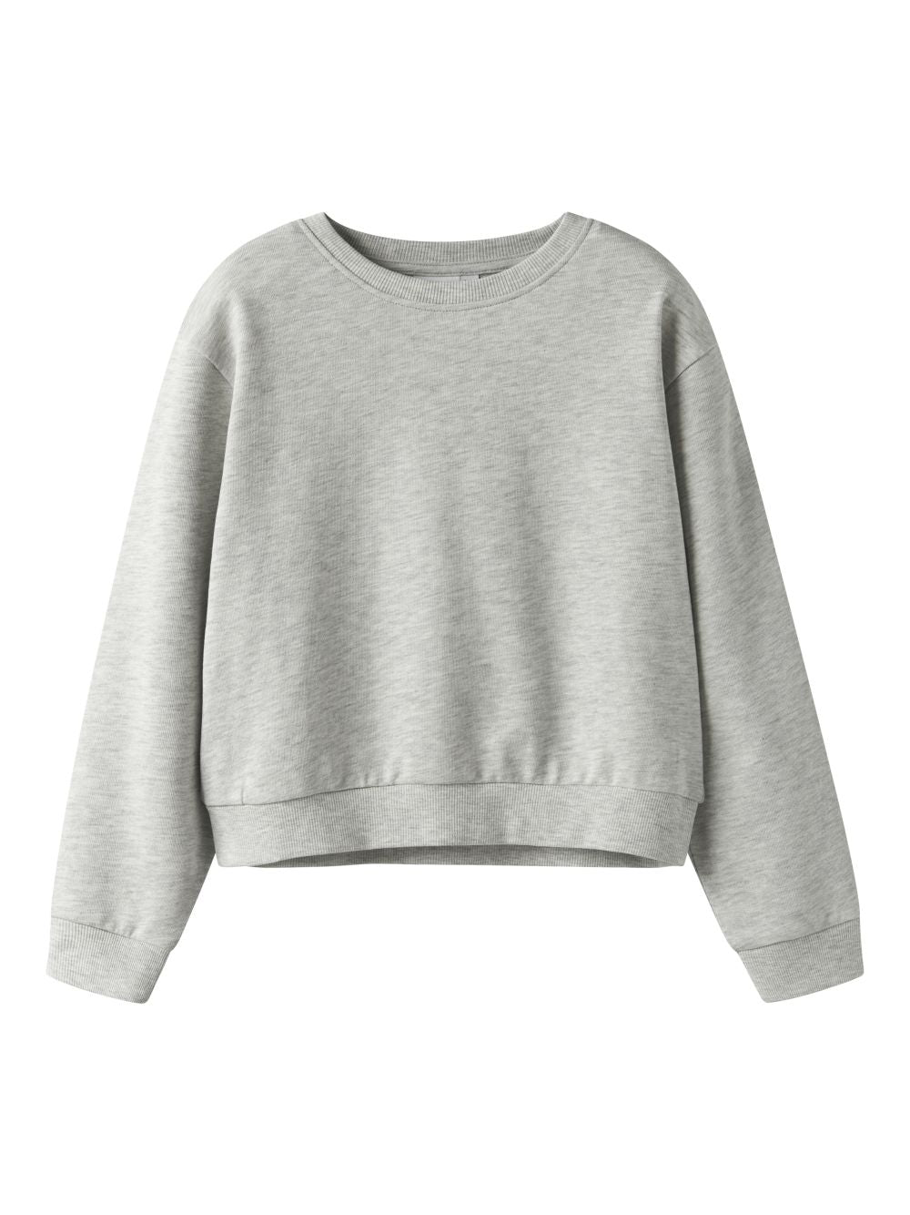 Felpa Name It MILLE SHORT NREG LS SWE O-NECK NOOS Bambina - Grigio