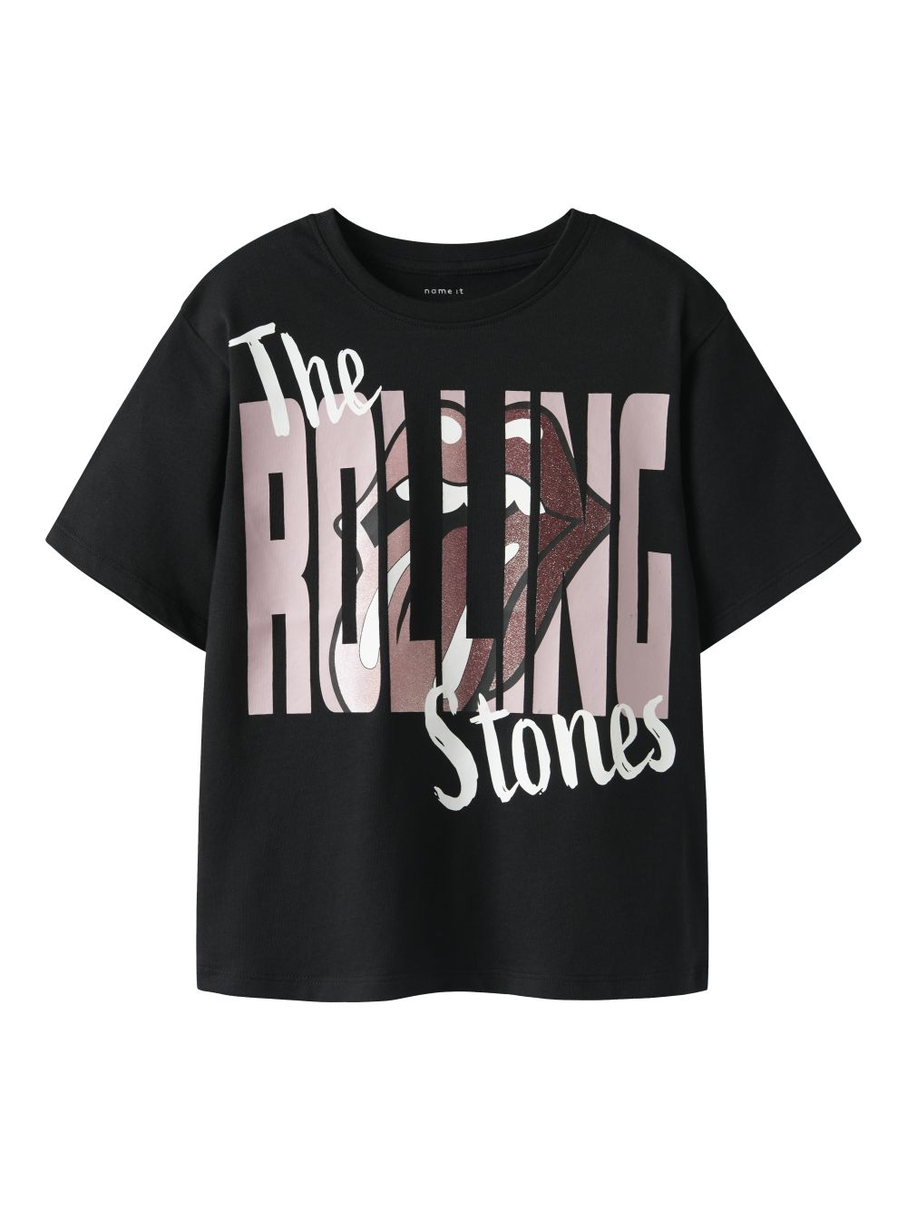 T-shirt Name It DYBA ROLLINGS SS NREG BOX UNV Bambina - Nero