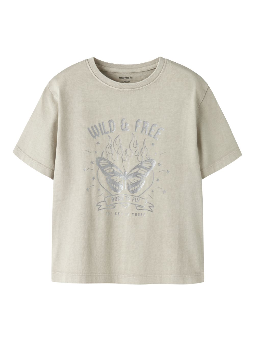 T-shirt Name It BJANTA SS NREG BOX Bambina - Beige