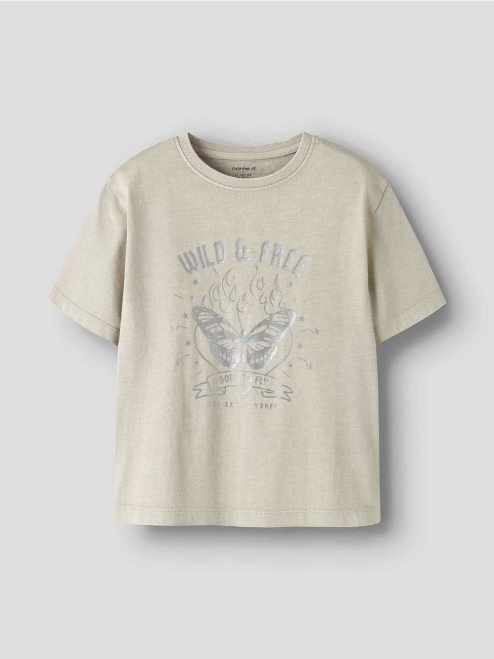 T-shirt Name It BJANTA SS NREG BOX Bambina - Beige