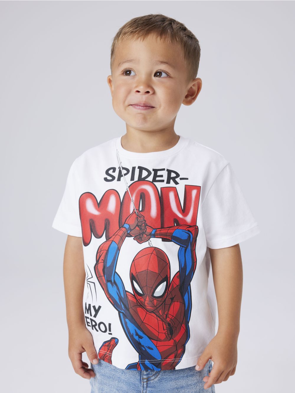 T-shirt Name It MARVIN SPIDER SS NREG NOOS MAR Bambino - Bianco