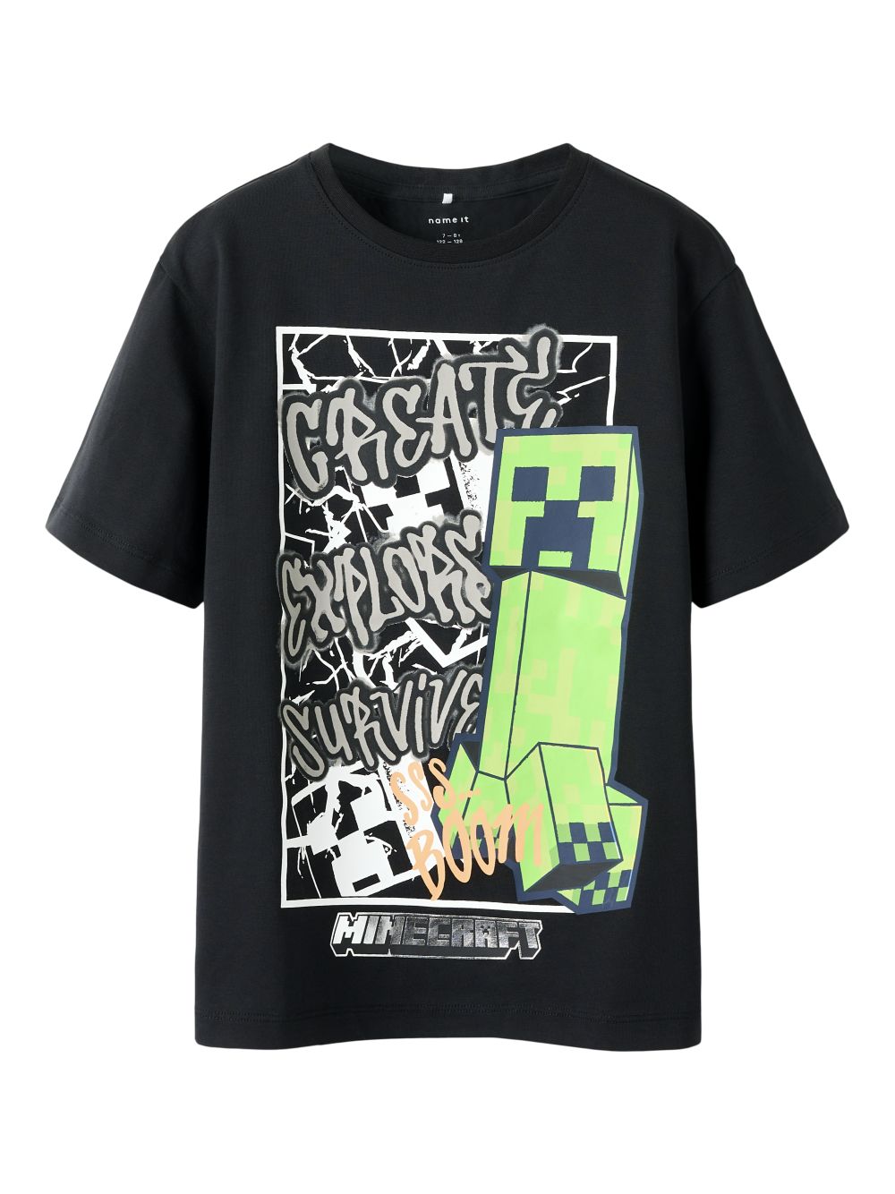 T-shirt Name It MASE MINECRAFT SS NREG NOOS BFU Bambino - Nero