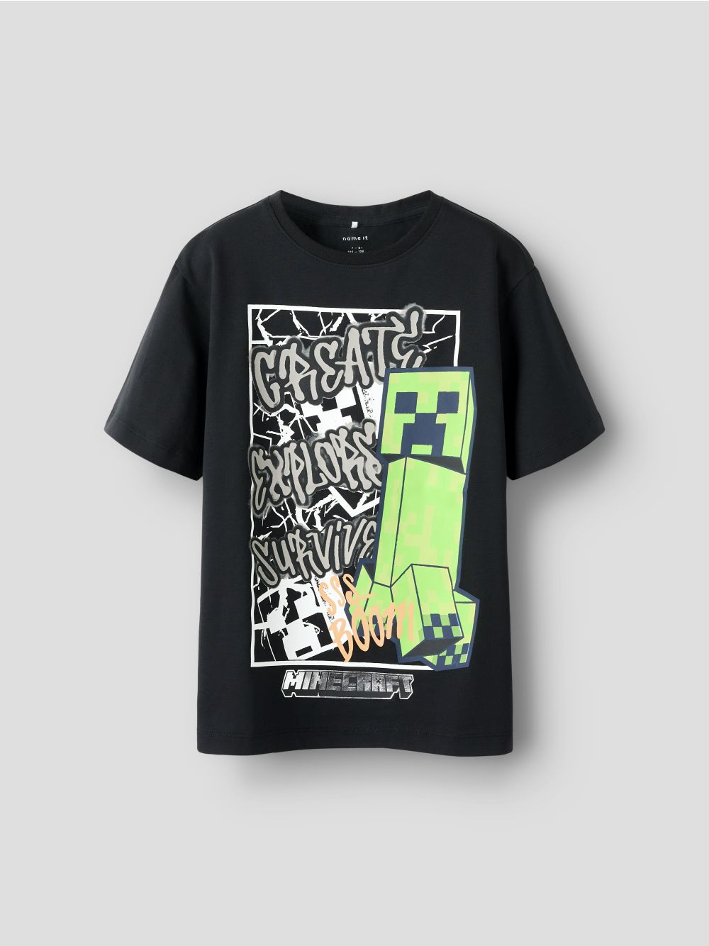 T-shirt Name It MASE MINECRAFT SS NREG NOOS BFU Bambino - Nero