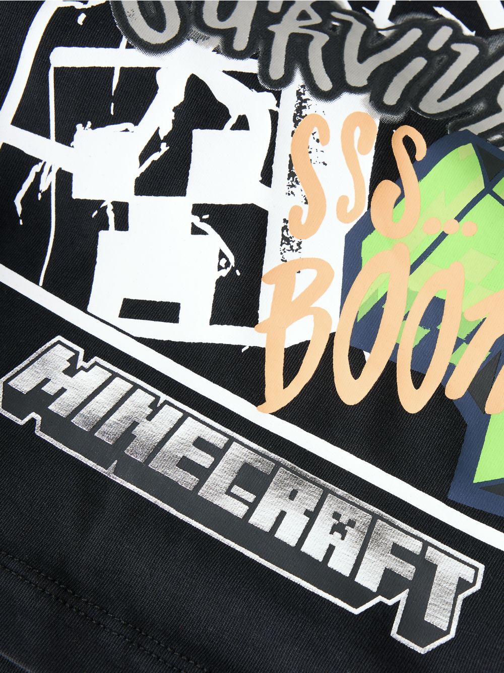 T-shirt Name It MASE MINECRAFT SS NREG NOOS BFU Bambino - Nero