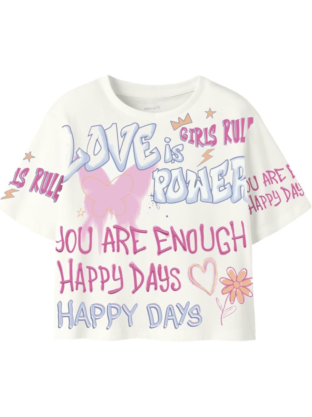 T-shirt Name It FOSIAZ SS NREG SHORT BOX Bambina - Rosa