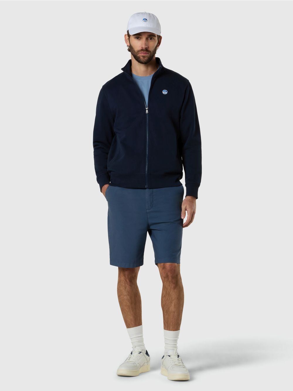 Felpa North Sails con patch logo e zip Uomo - Navy