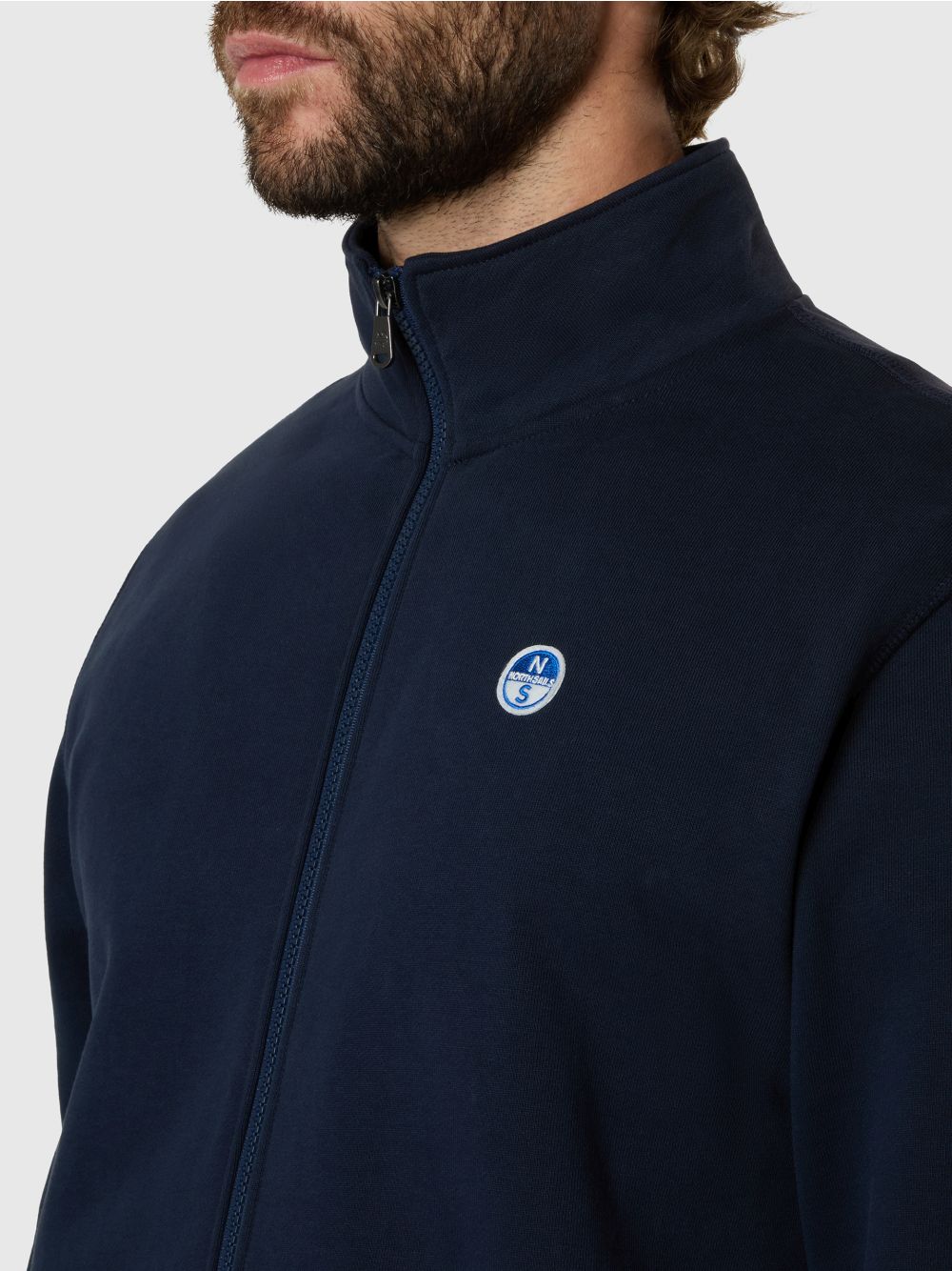 Felpa North Sails con patch logo e zip Uomo - Navy
