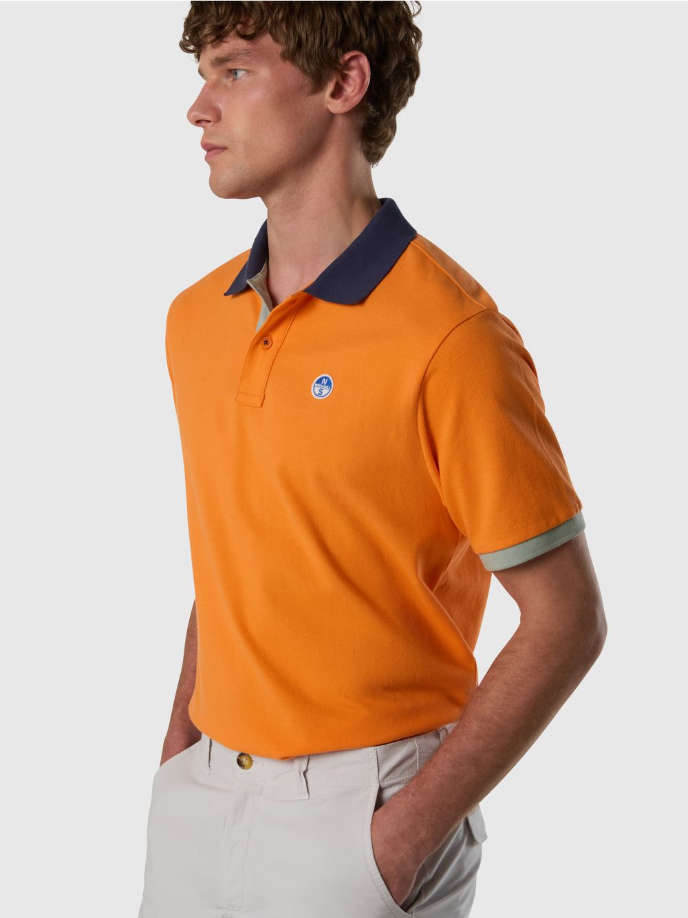 Polo North Sails con dettagli a contrasto Uomo - Arancione