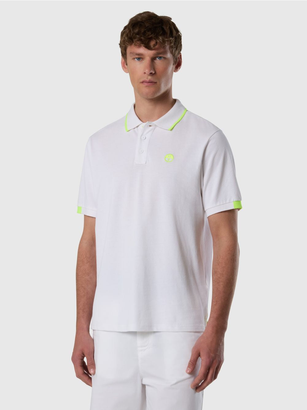 Polo North Sails con dettagli fluo Uomo - Bianco