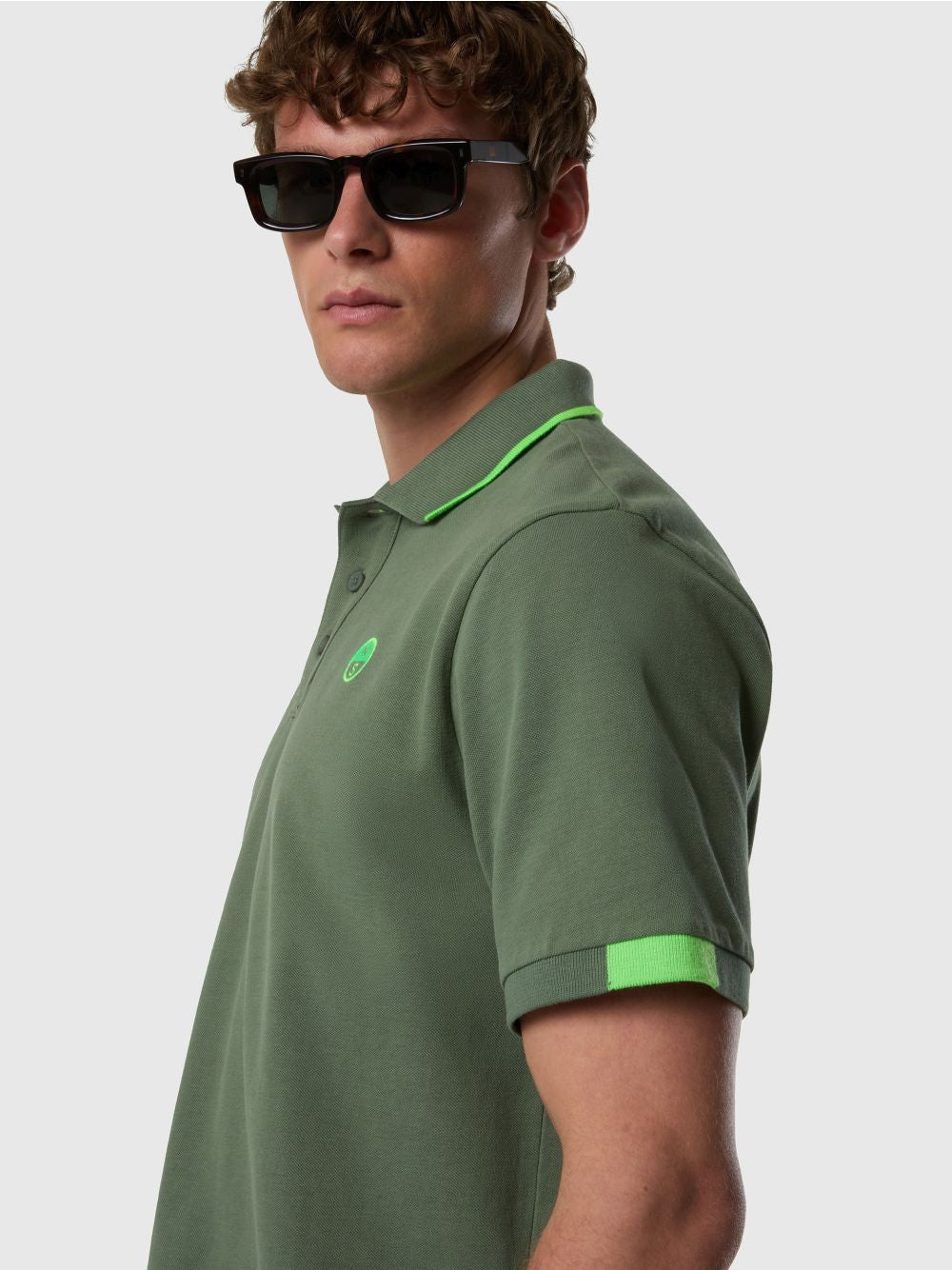 Polo North Sails con dettagli fluo Uomo - Verde
