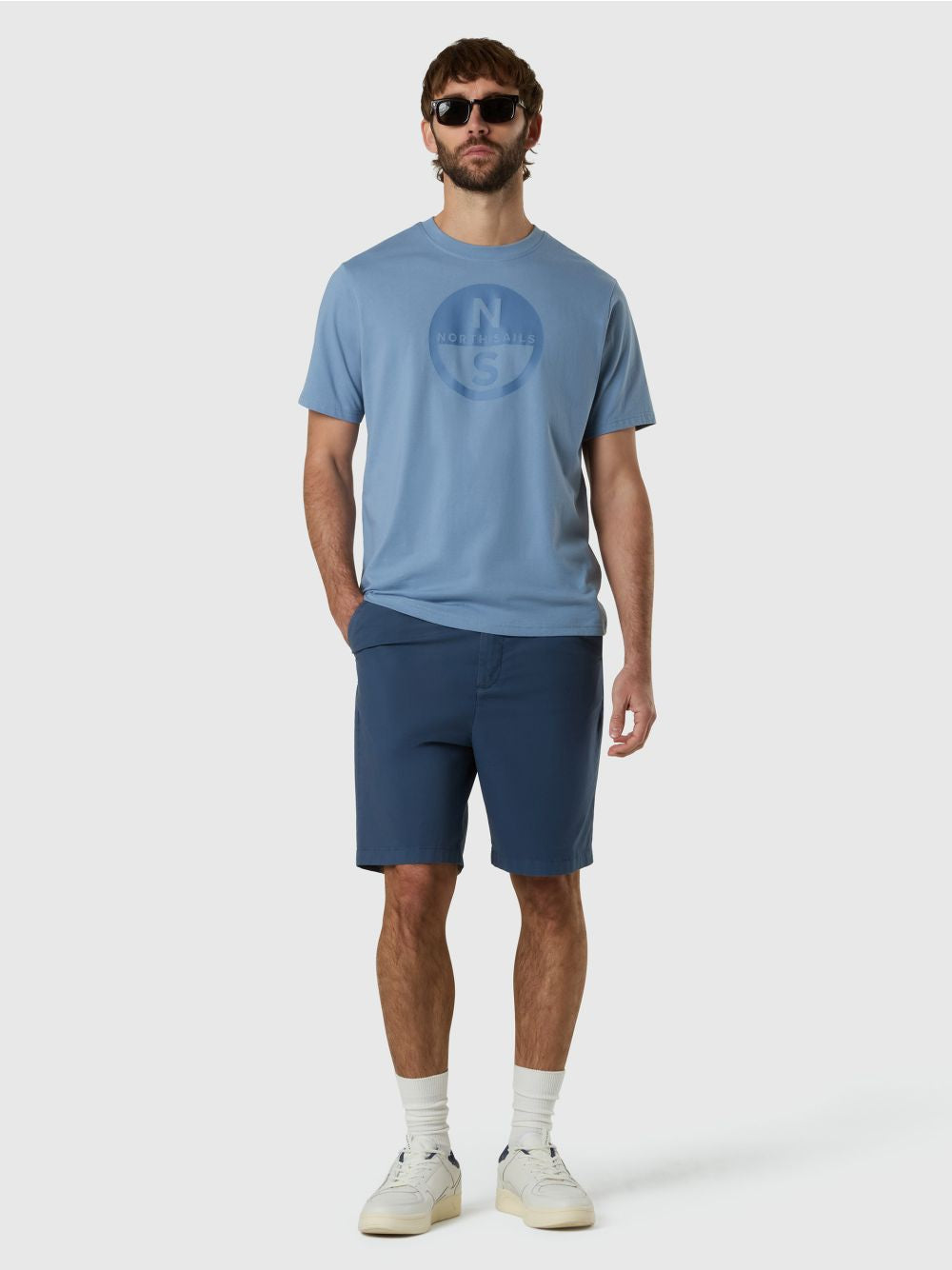 T-shirt North Sails con maxi logo Uomo - Azzurro