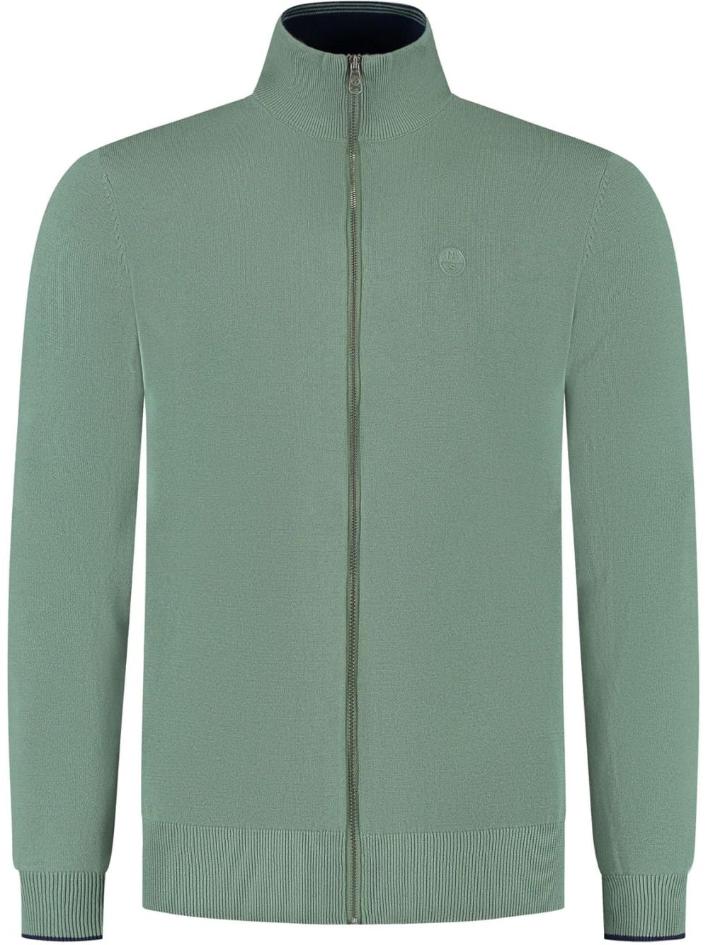 Felpa North Sails con zip e logo tono su tono Uomo - Verde
