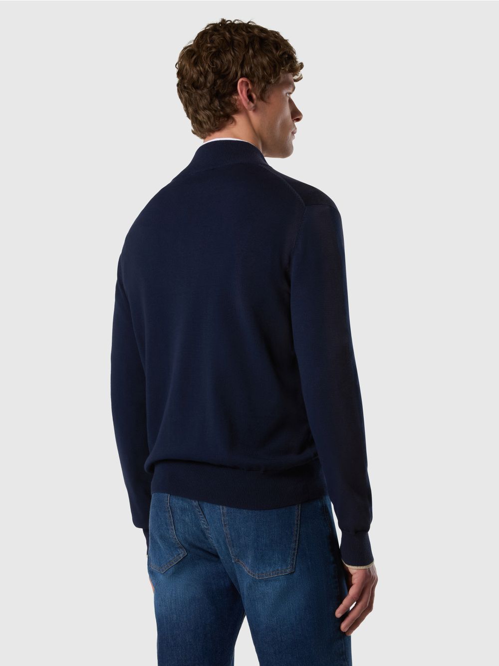 Felpa North Sails con zip e logo tono su tono Uomo - Navy