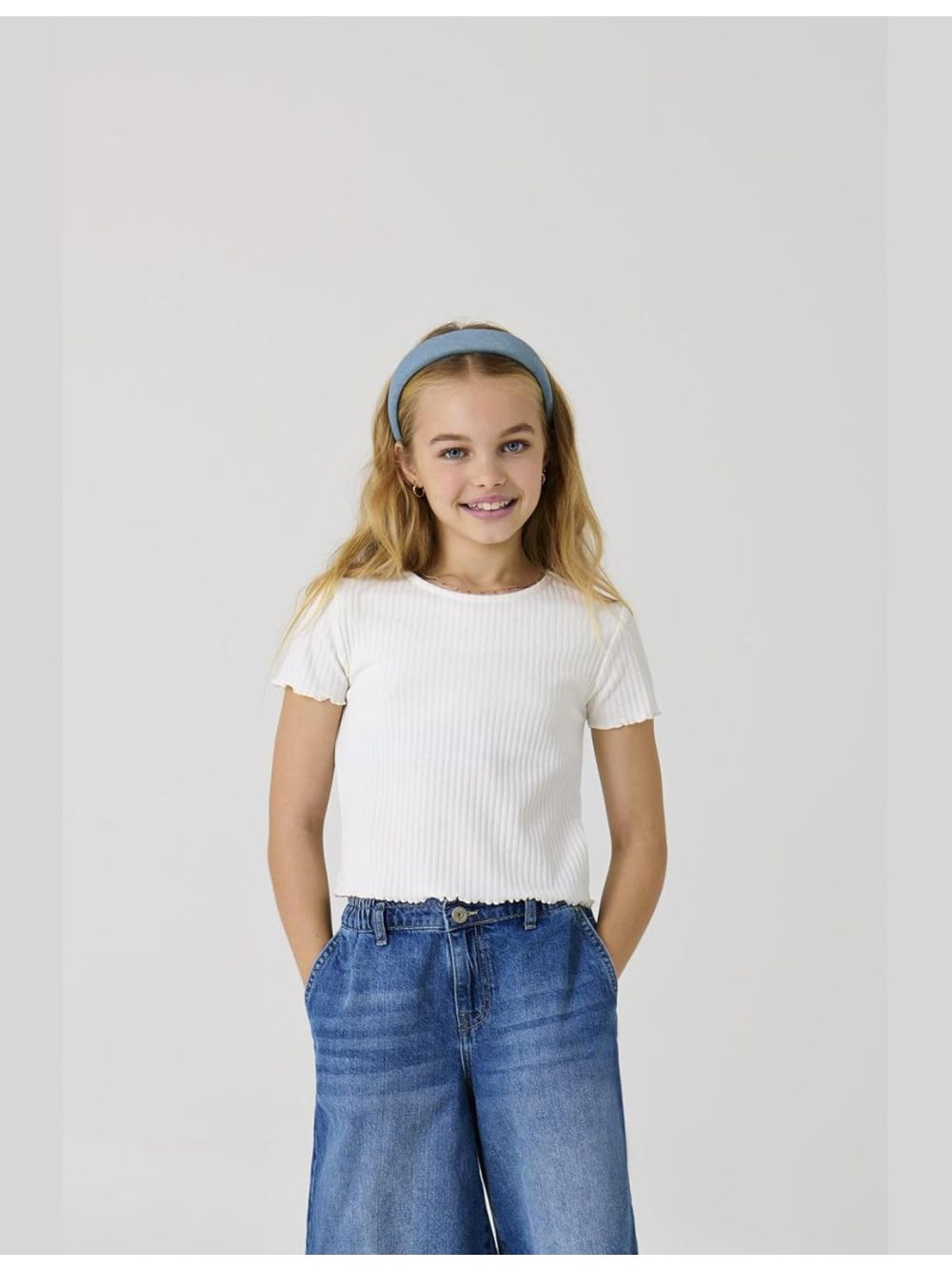 Top Only NELLA S/S O-NECK TOP NOOS JRS Bambina - Bianco