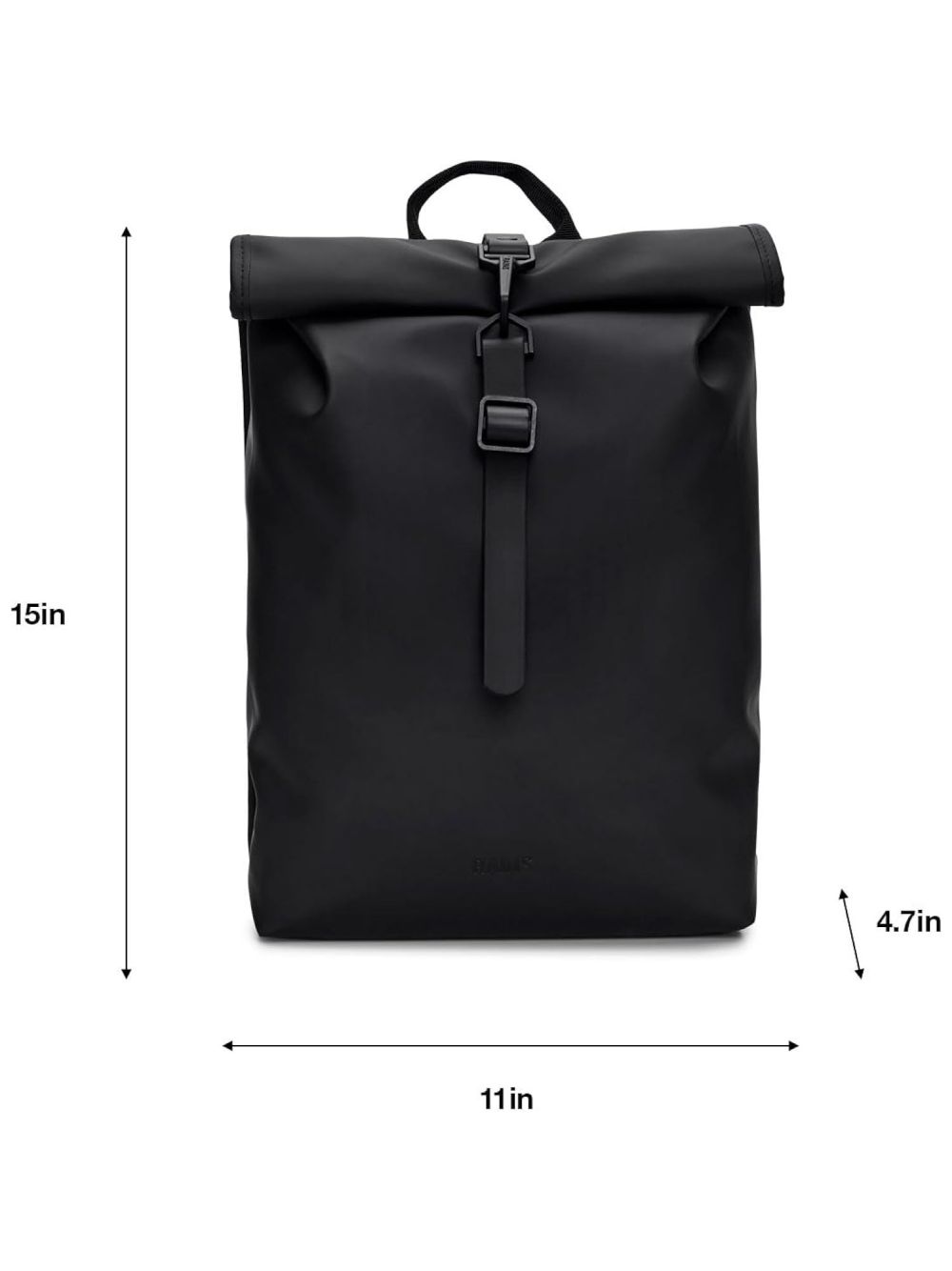 Zaino Rains Rolltop Rucksack Mini Unisex - Nero