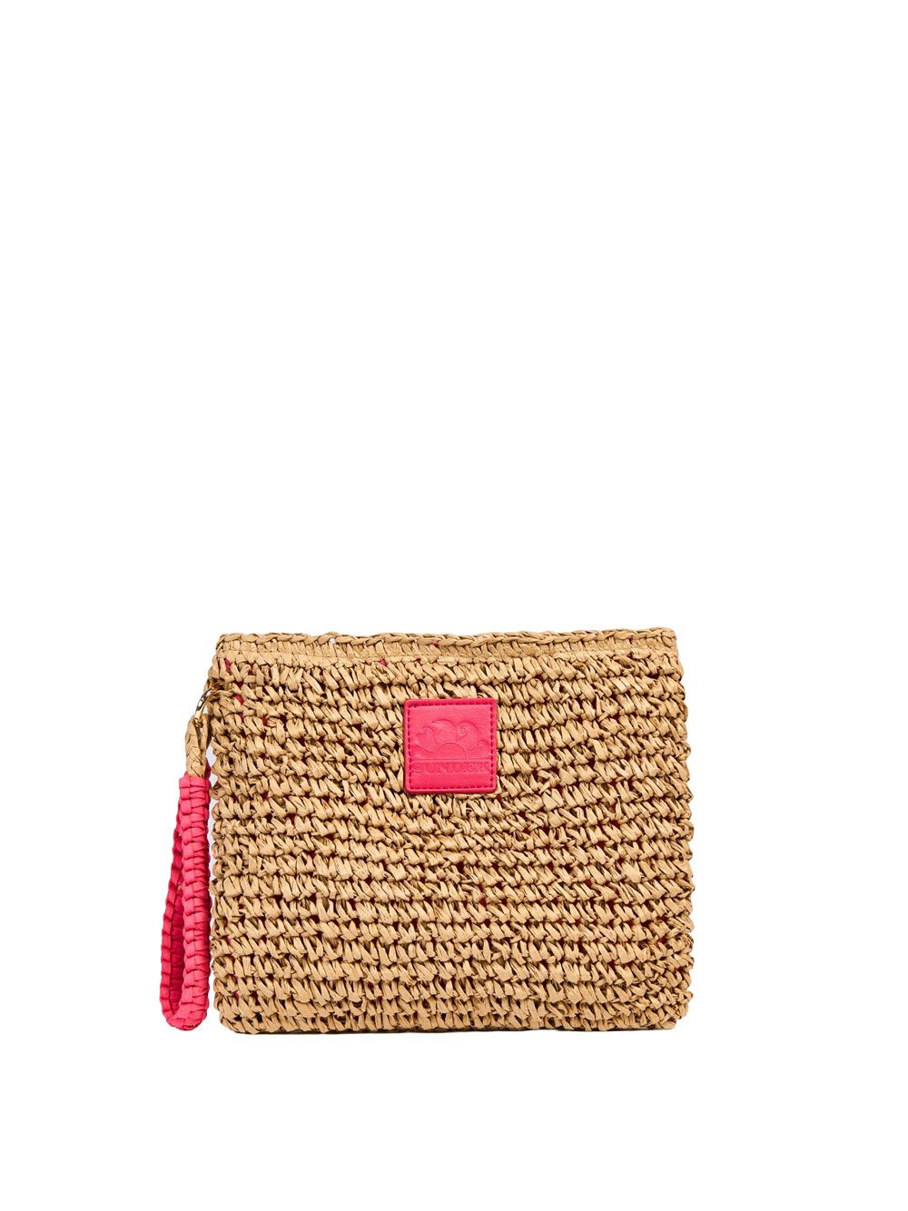 Borsa Mare Sundek MOMO STRAW HAND BAG Unisex - Rosa