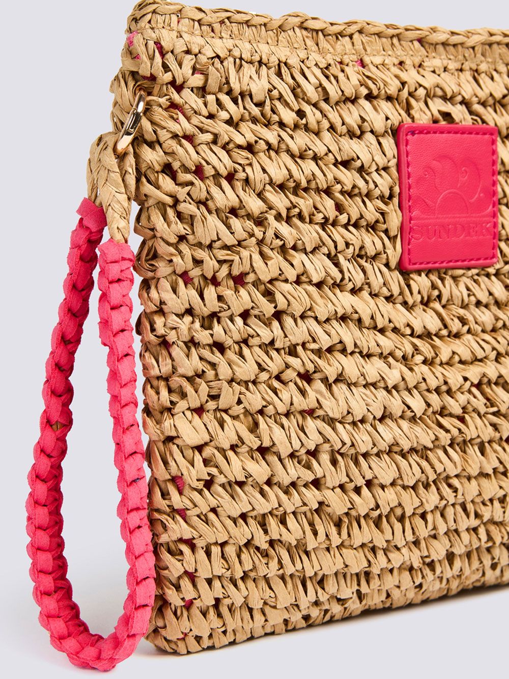 Borsa Mare Sundek MOMO STRAW HAND BAG Unisex - Rosa