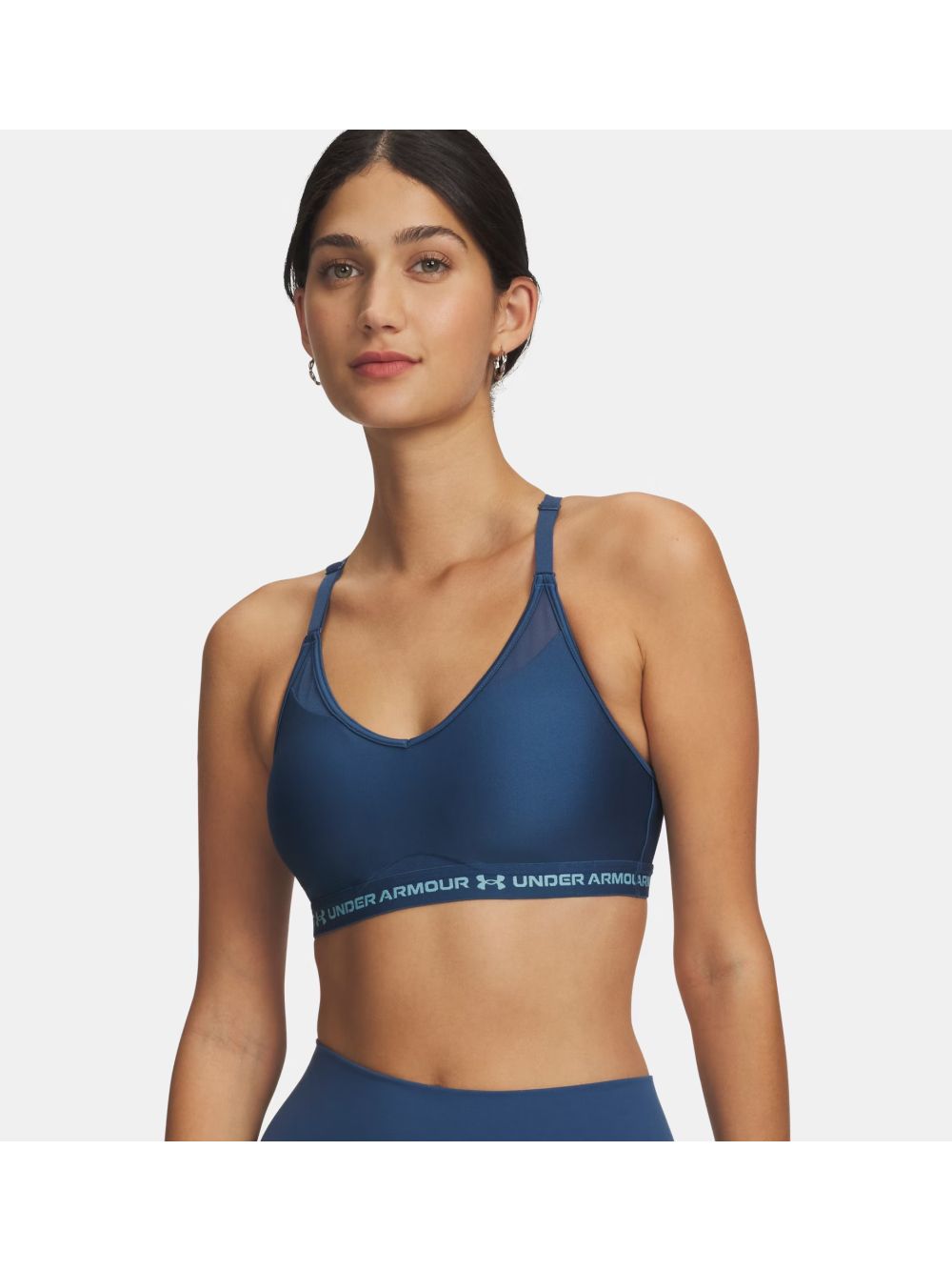Top Sportivo Under Armour HeatGear UA Crossback Low Donna - Blu