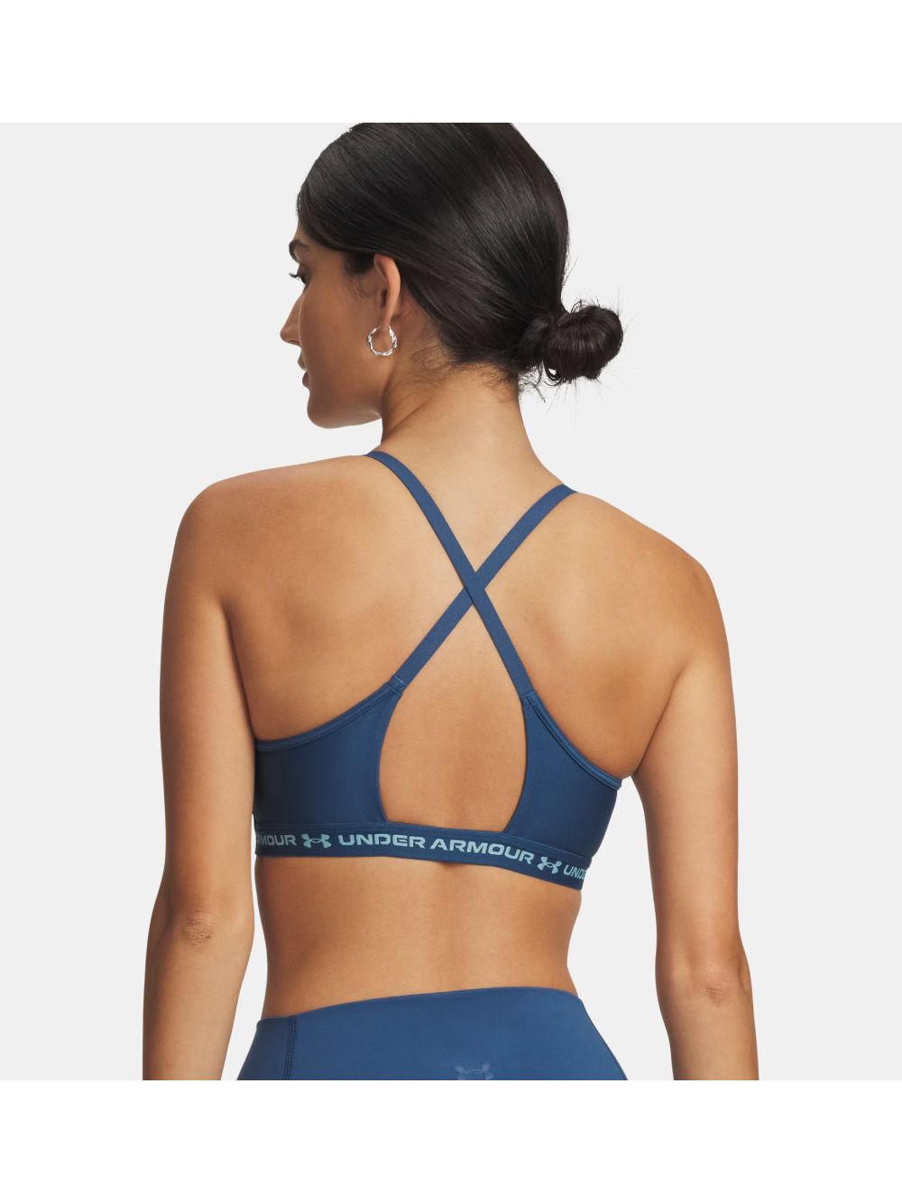 Top Sportivo Under Armour HeatGear UA Crossback Low Donna - Blu