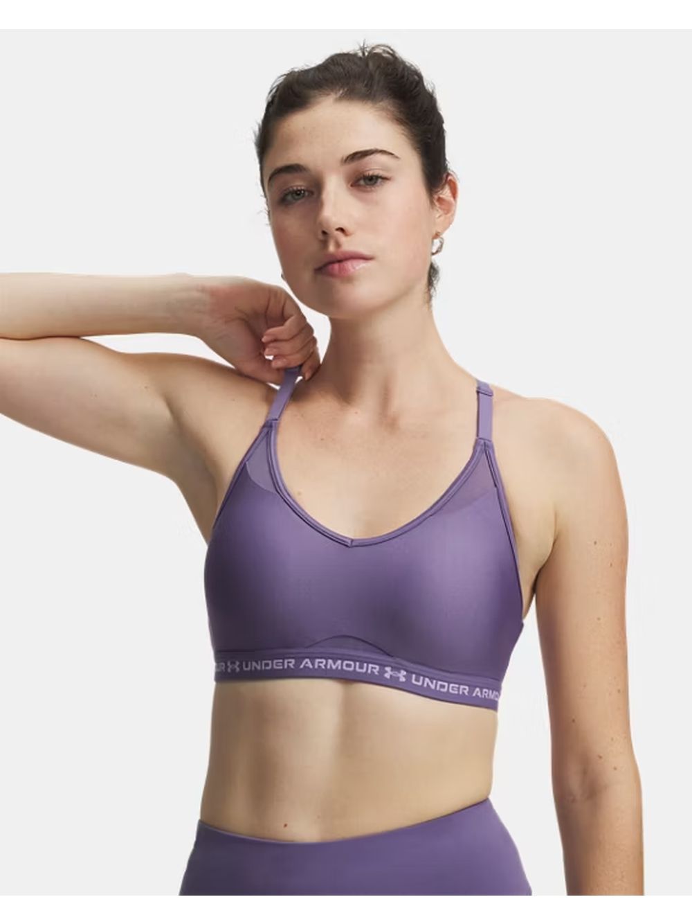 Top Sportivo Under Armour HeatGear UA Crossback Low Donna - Viola