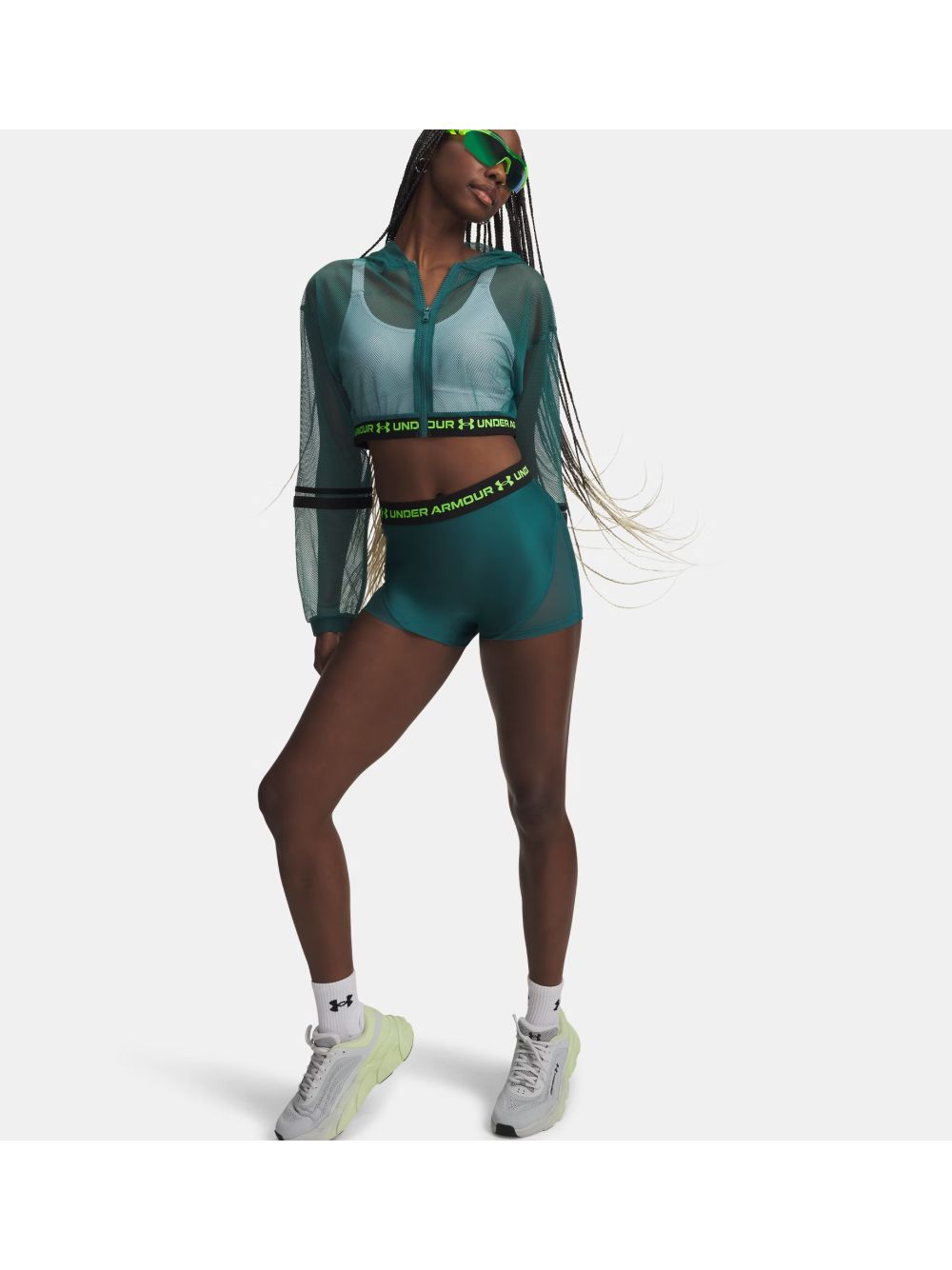 Pantaloncino Sportivo Under Armour HEATGEAR MESH SHORTY Donna - Verde