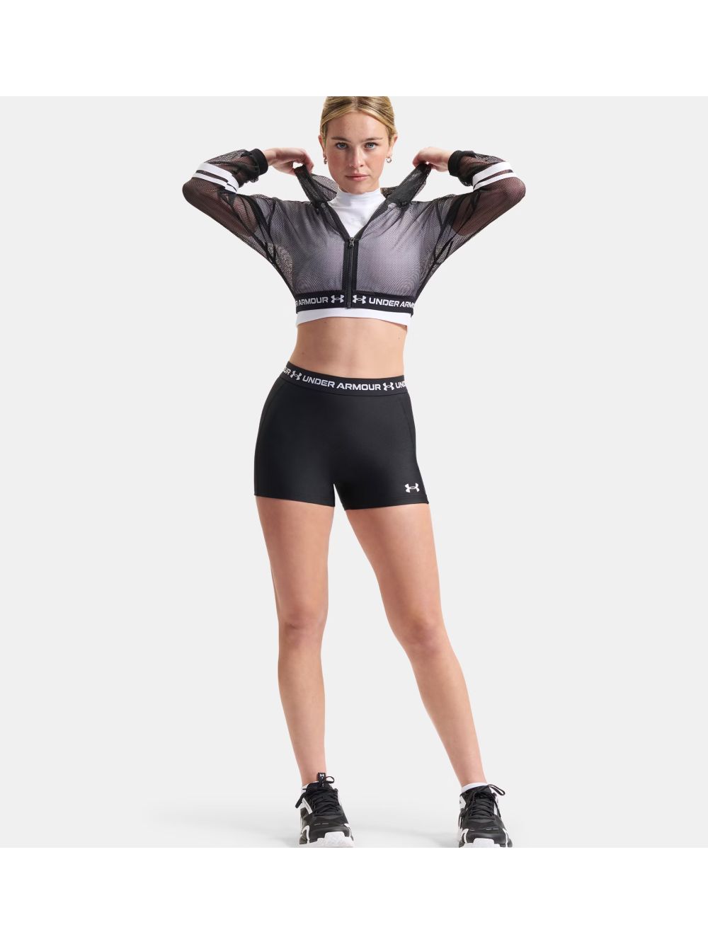 Felpa Under Armour HEATGEAR MESH FZ Donna - Nero