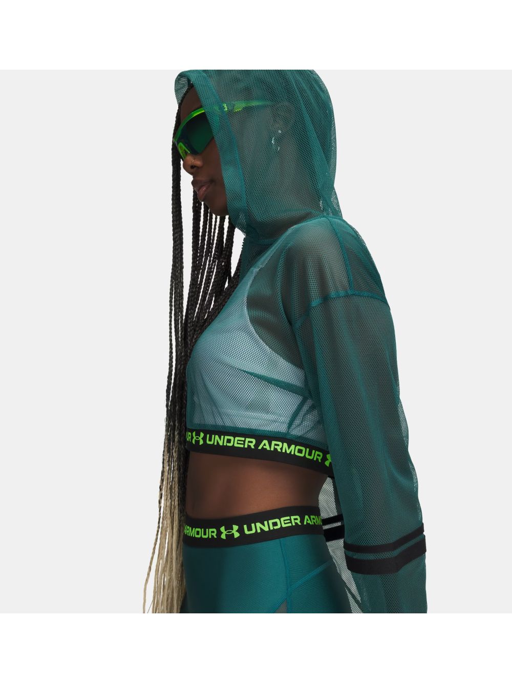 Felpa Under Armour HEATGEAR MESH FZ Donna - Verde