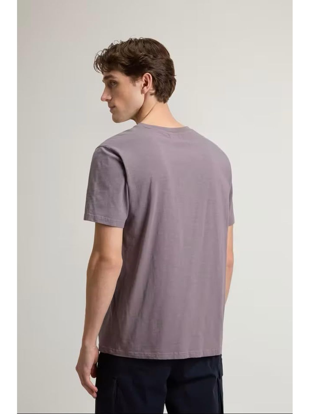 T-shirt Woolrich SLUB LOGO Uomo - Grigio