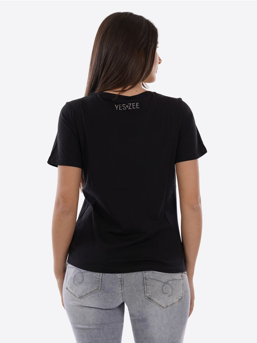 T-shirt Yes Zee Donna - Nero