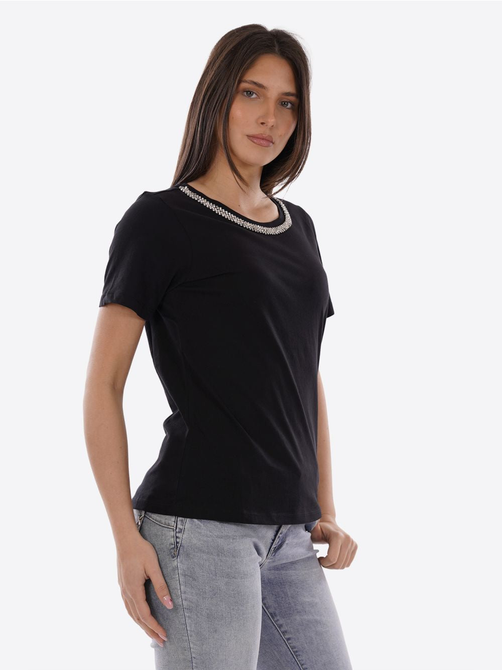 T-shirt Yes Zee Donna - Nero