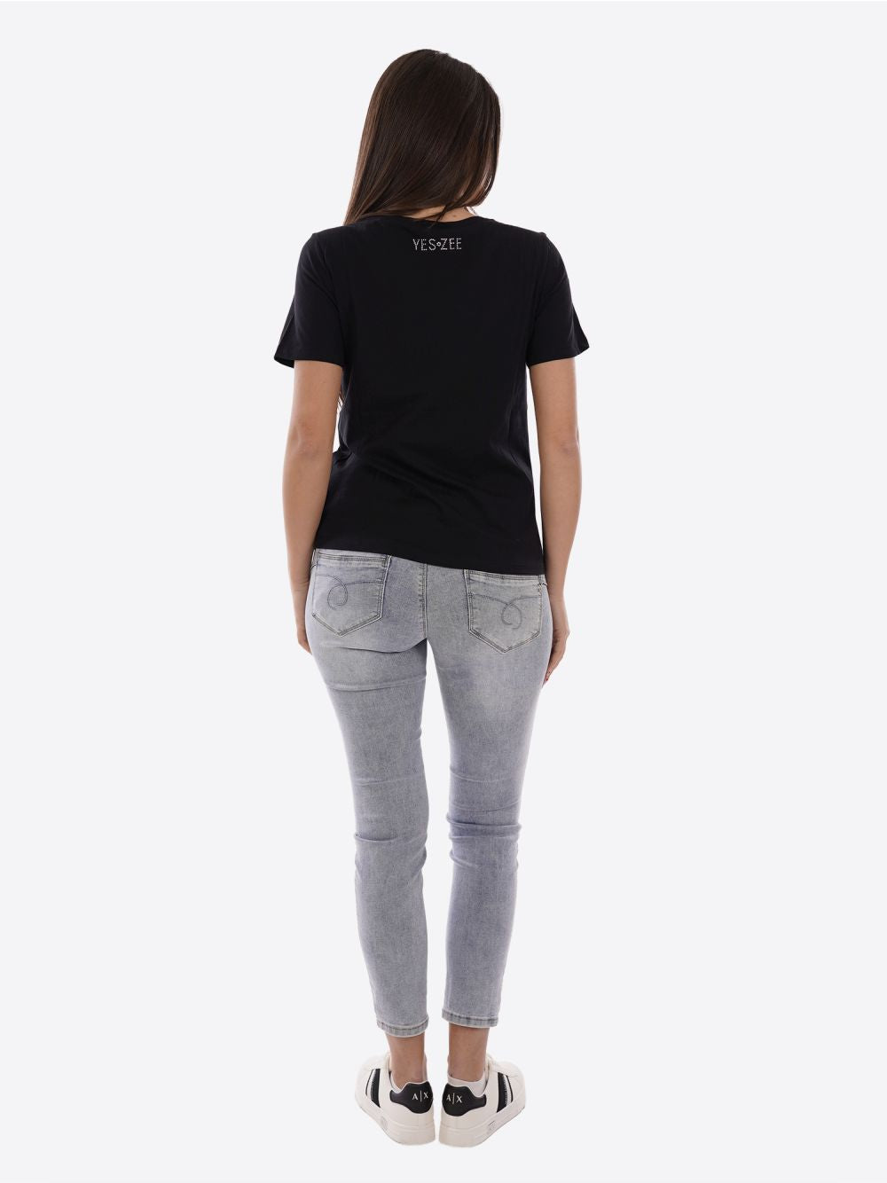 T-shirt Yes Zee Donna - Nero