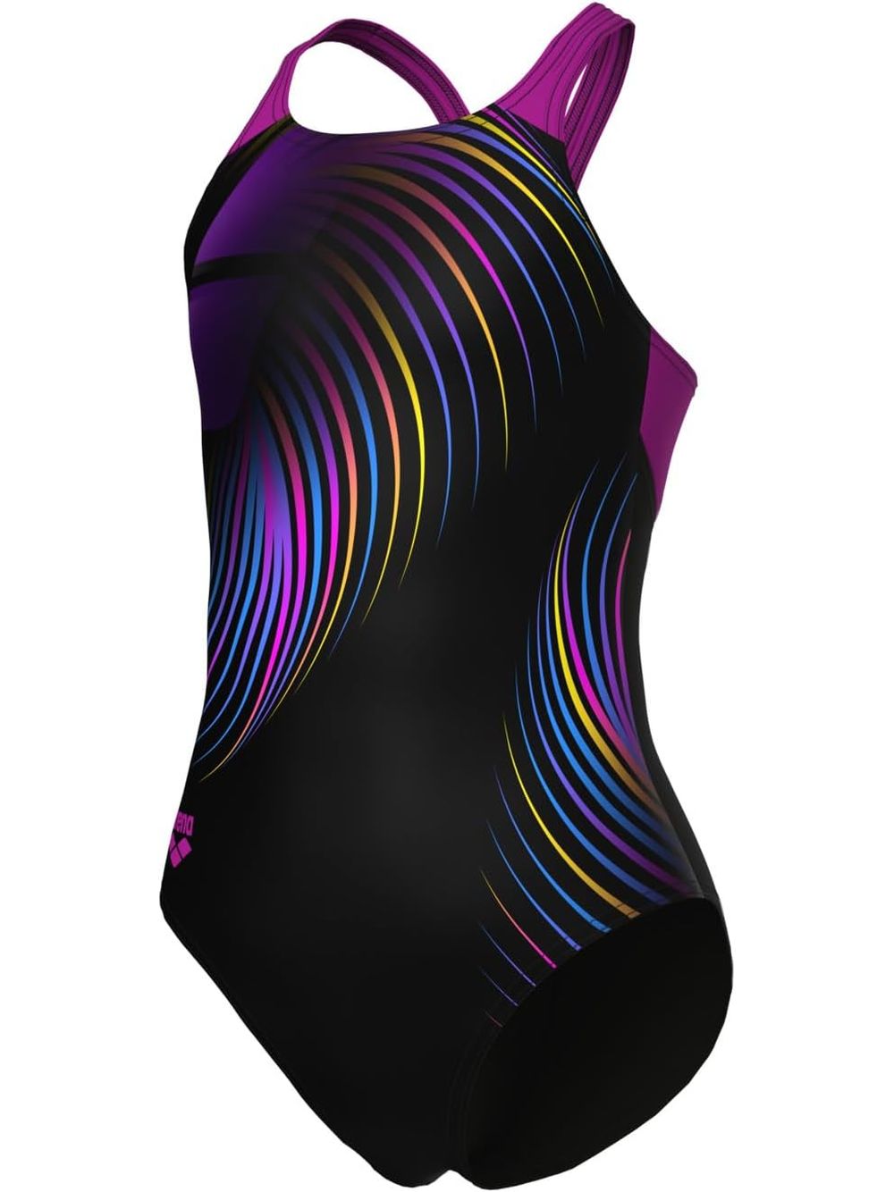 Costume Sportivo Arena PINWHEEL SWIMSUIT V BACK Bambina - Nero