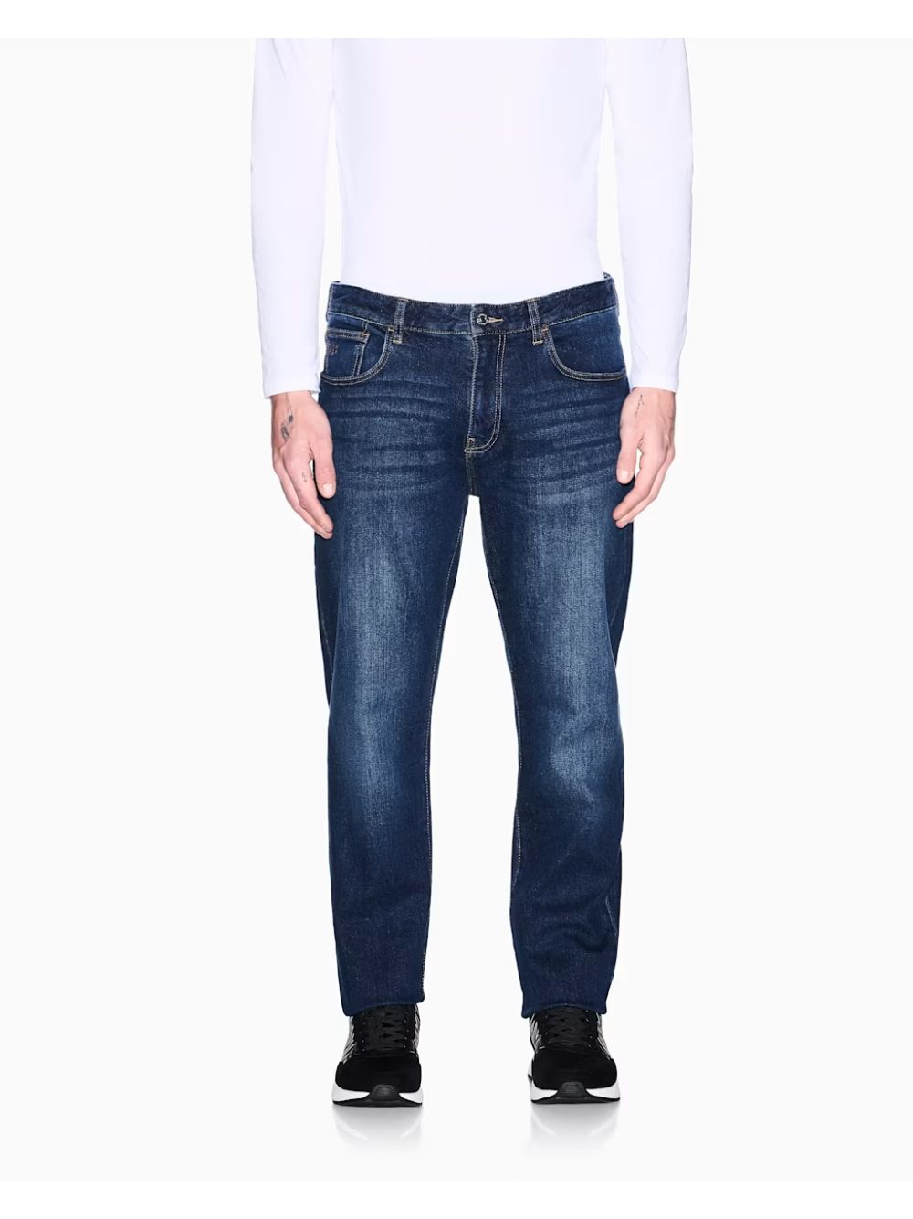 Jeans Armani 5 tasche con cuciture a contrasto Essential Uomo - Denim