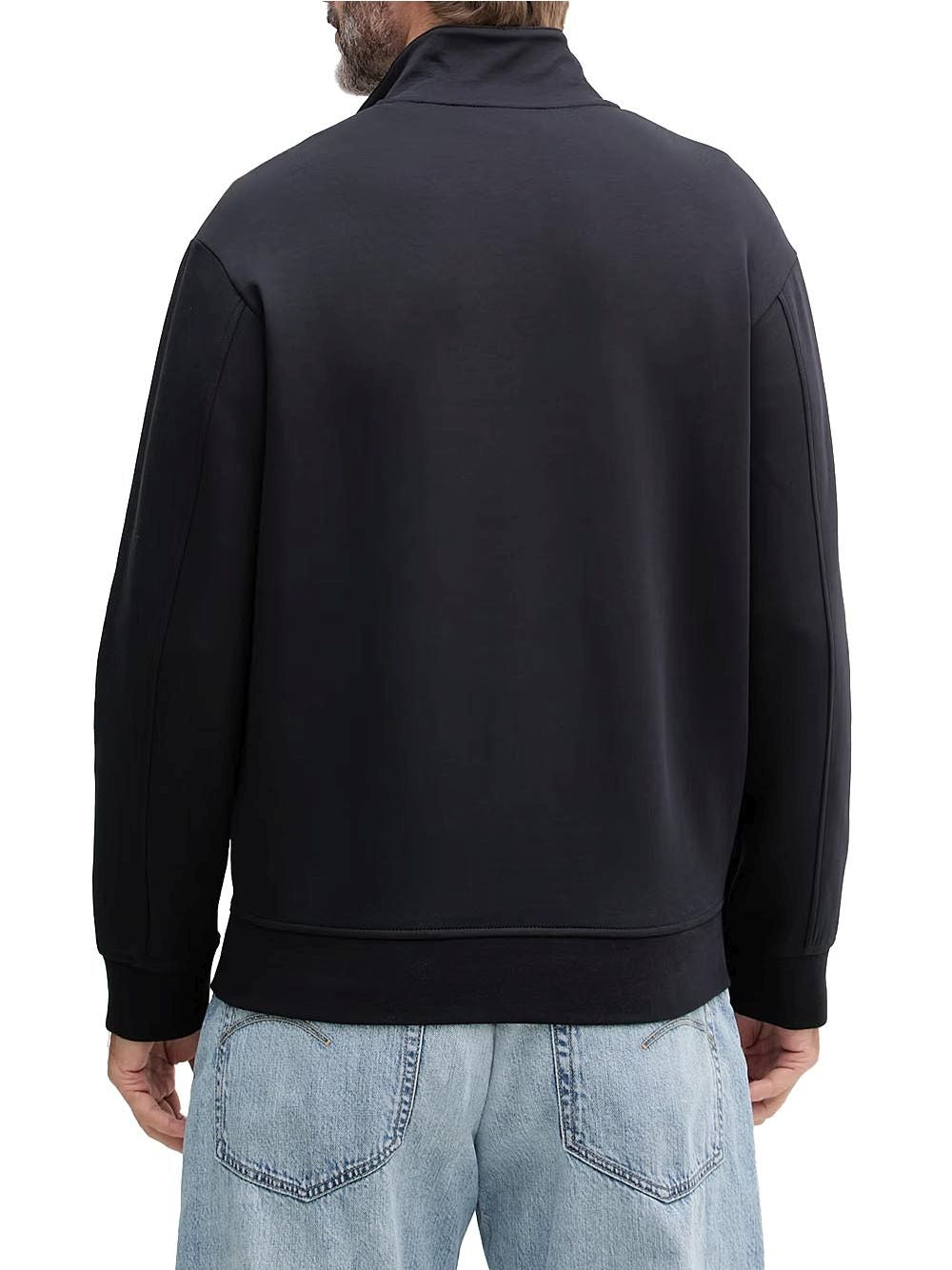 Felpa Armani collo alto con bottoni nascosti Uomo - Navy