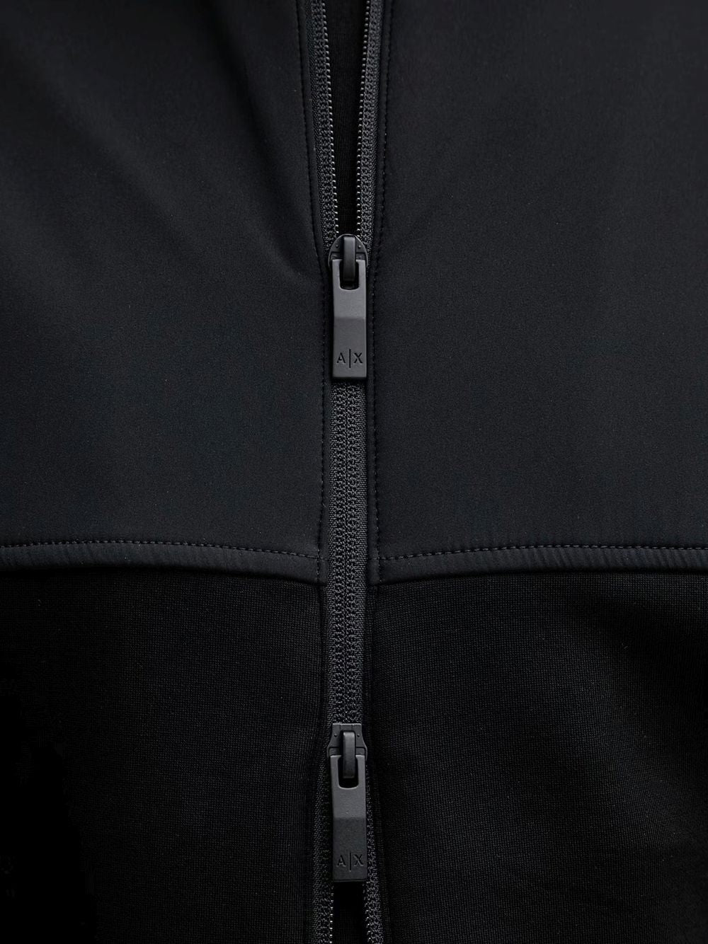 Giubbino Armani full zip in cotone con collo alto Essential Uomo - Nero