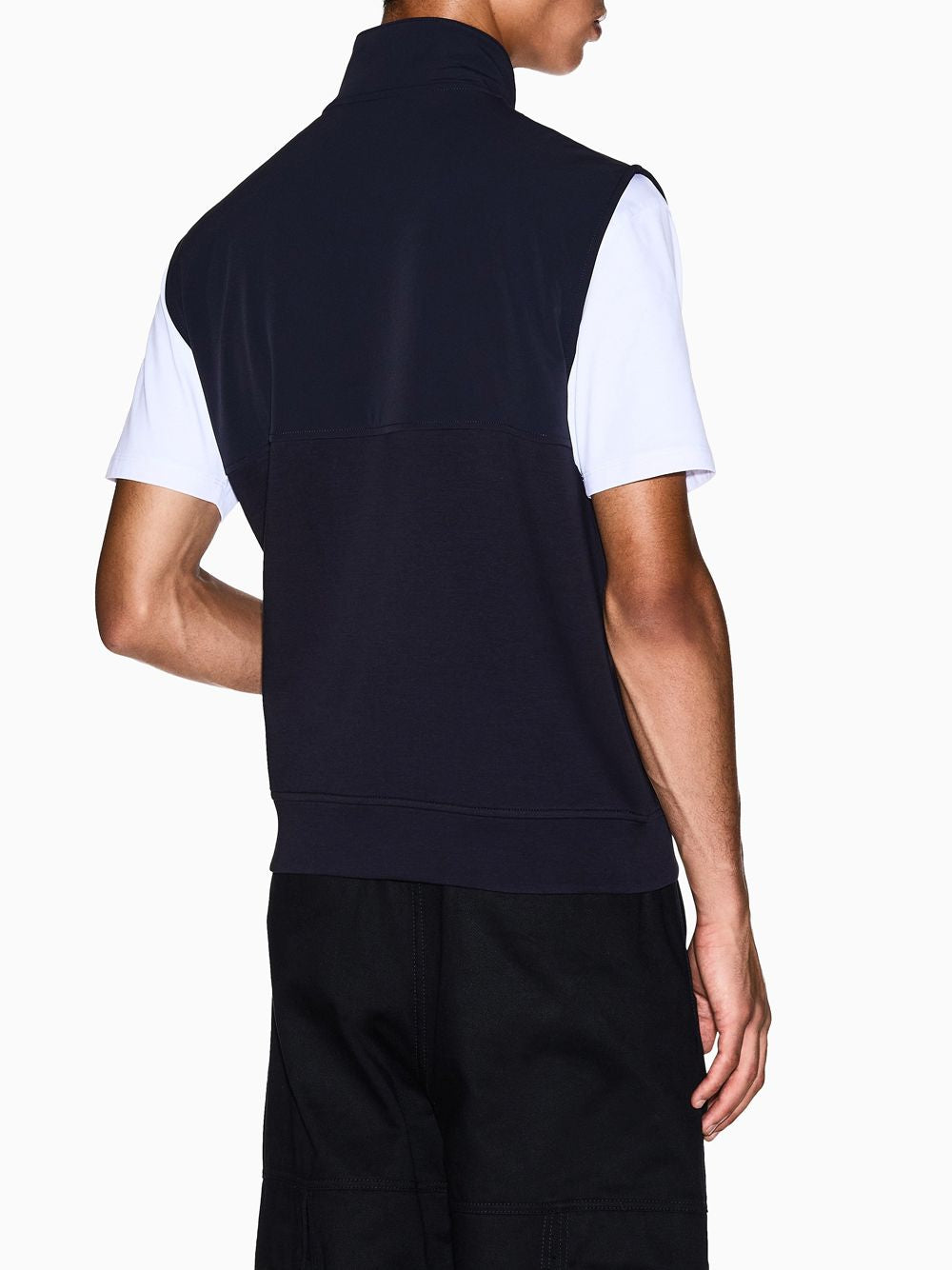 Gilet Armani con collo alto in cotone elasticizzato Essential Uomo - Navy
