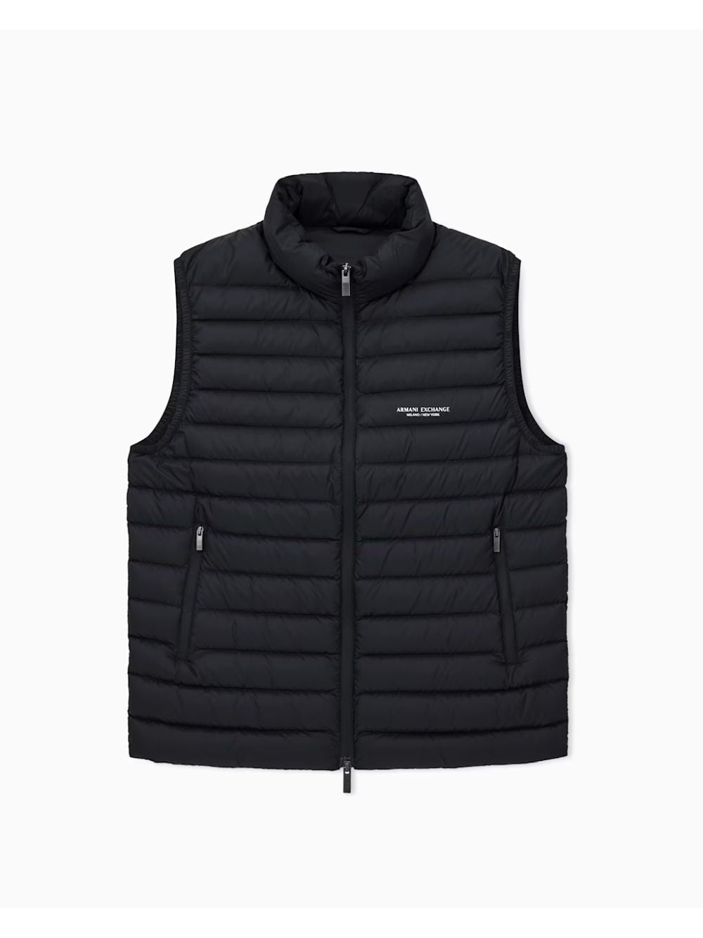 Gilet Armani trapuntato in nylon con collo alto Essential Uomo - Marrone