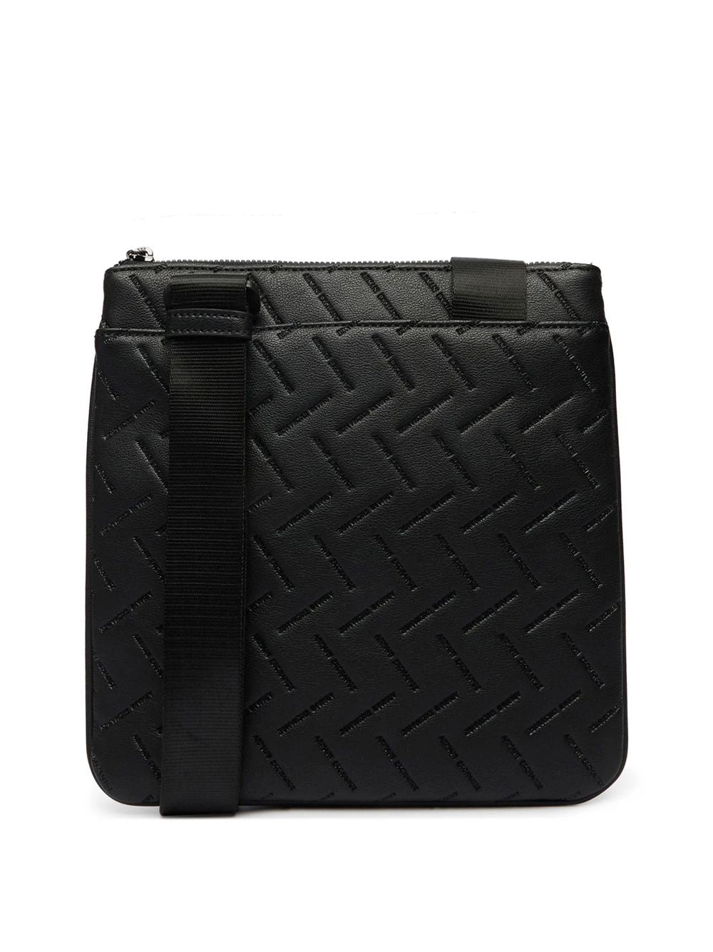 Borsa Tracolla Armani con motivo in rilievo e chiusura con zip Uomo - Nero