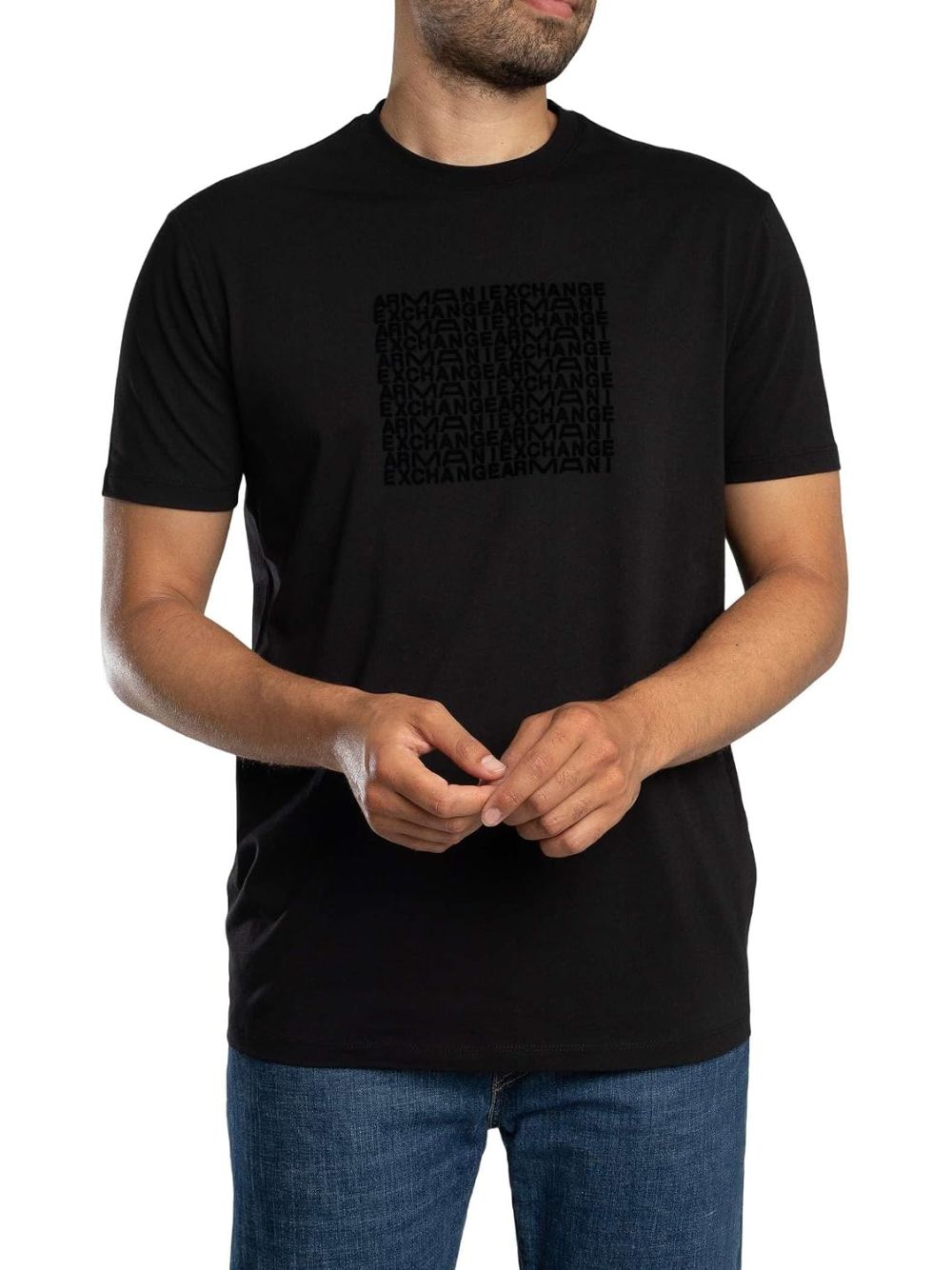 T-shirt Armani vestibilità regular in jersey di cotone Uomo - Nero