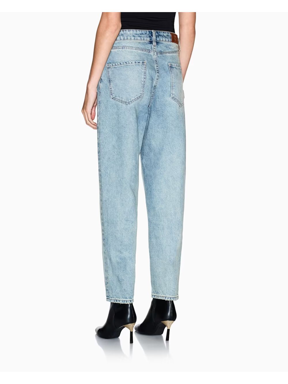 Jeans Armani a vita alta in denim con vestibilità carrot Icon Donna - Denim