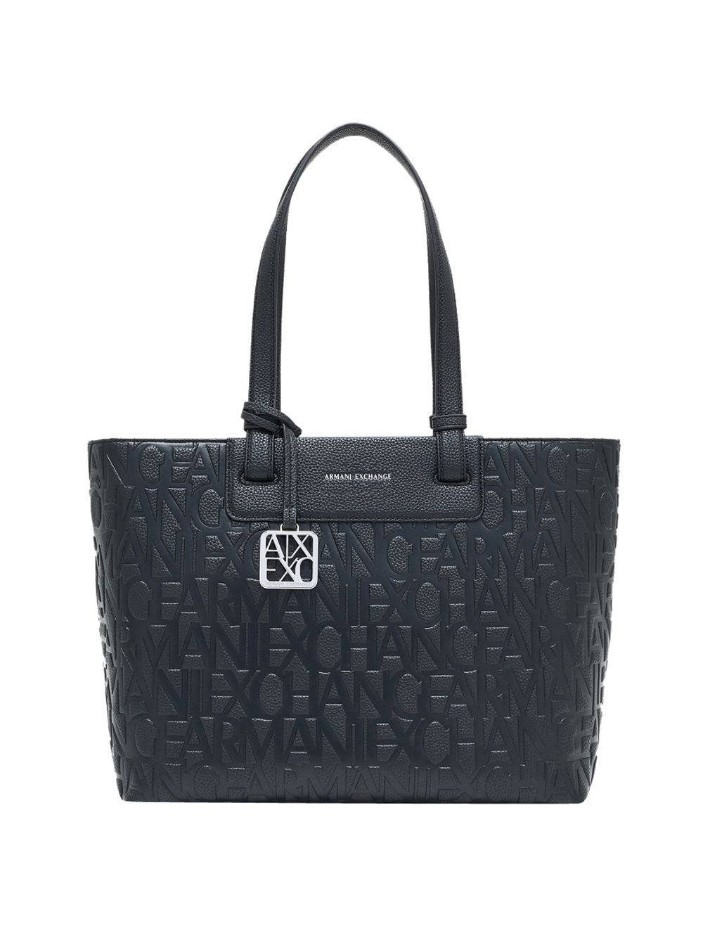 Borsa Armani con logo in rilievo e charm Donna - Nero