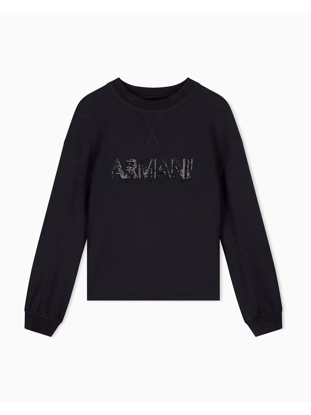 Felpa Armani regular fit in tessuto scuba di viscosa stretch Donna - Nero