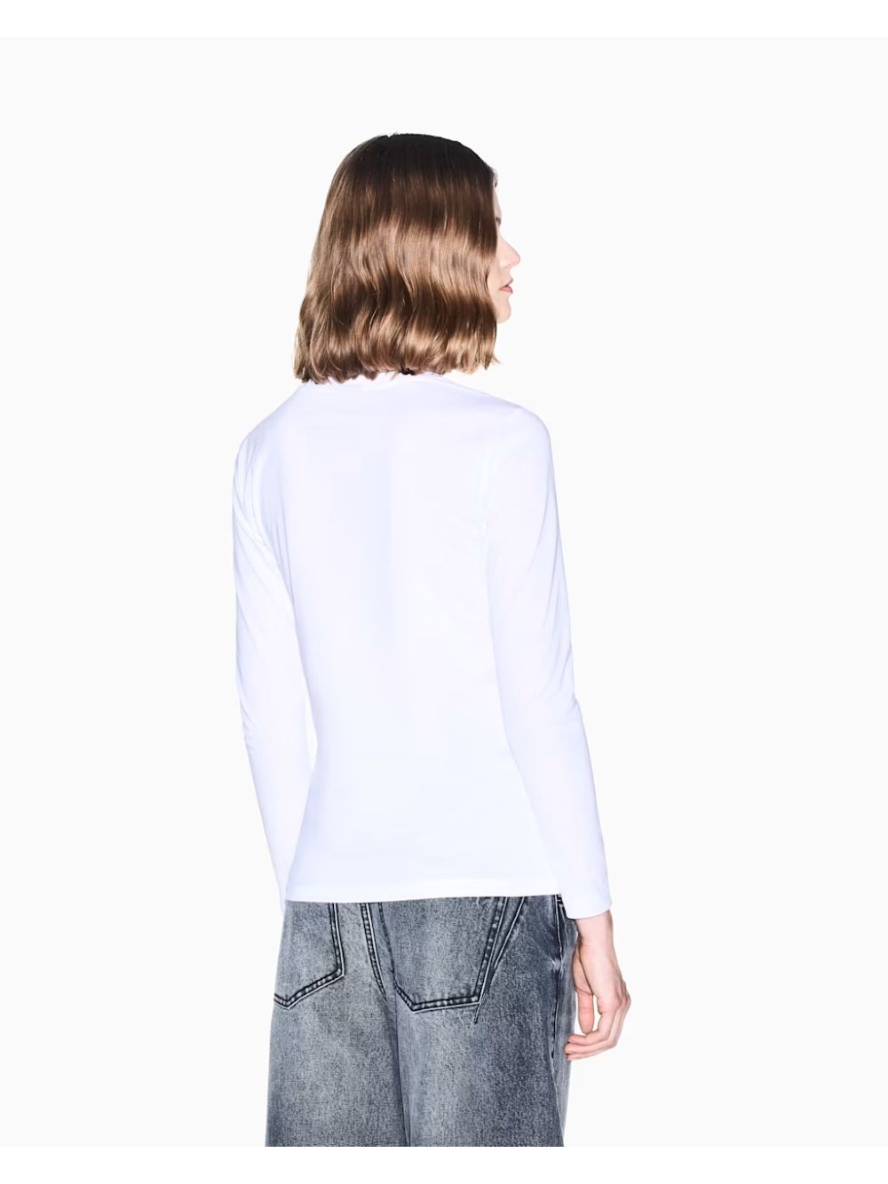 T-shirt Armani vestibilità regolare in jersey cotone organico Donna - Bianco