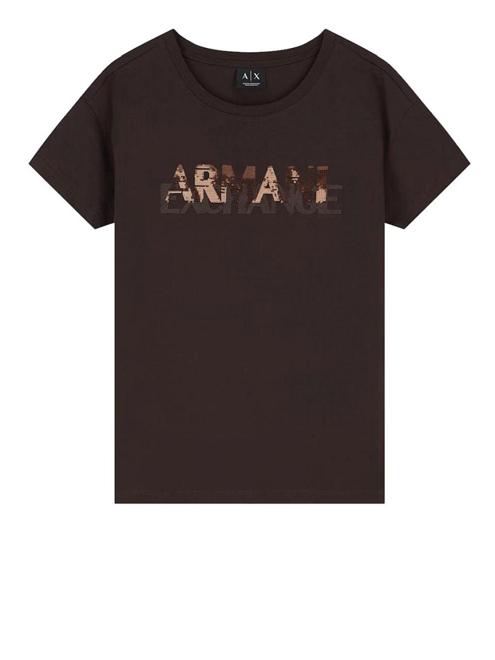 T-shirt Armani over in jersey di cotone Donna - Marrone