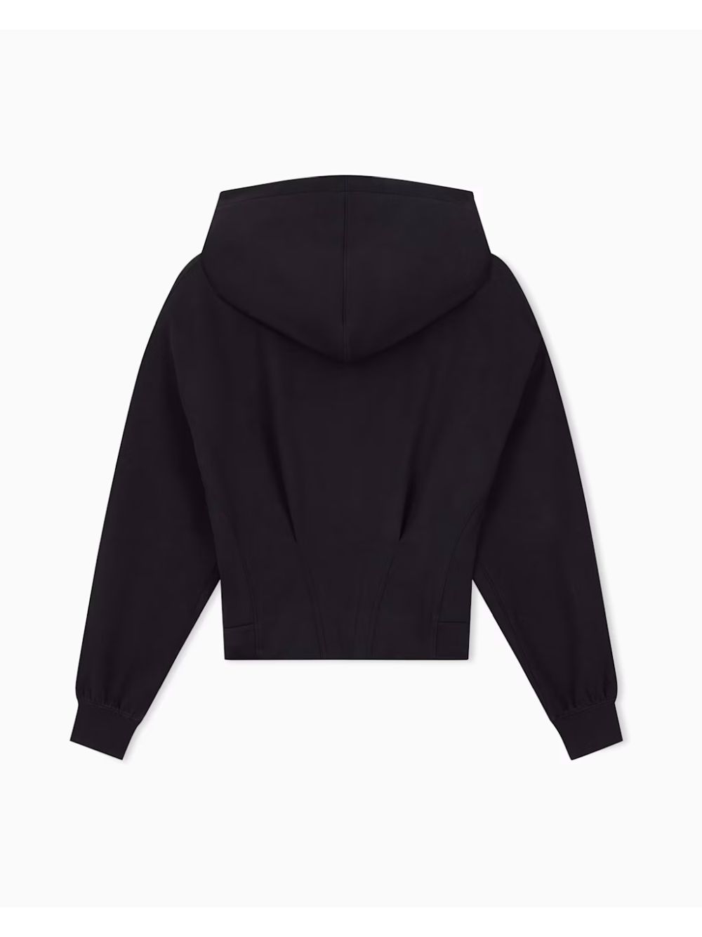 Felpa Armani con cappuccio e zip in tessuto scuba Donna - Nero