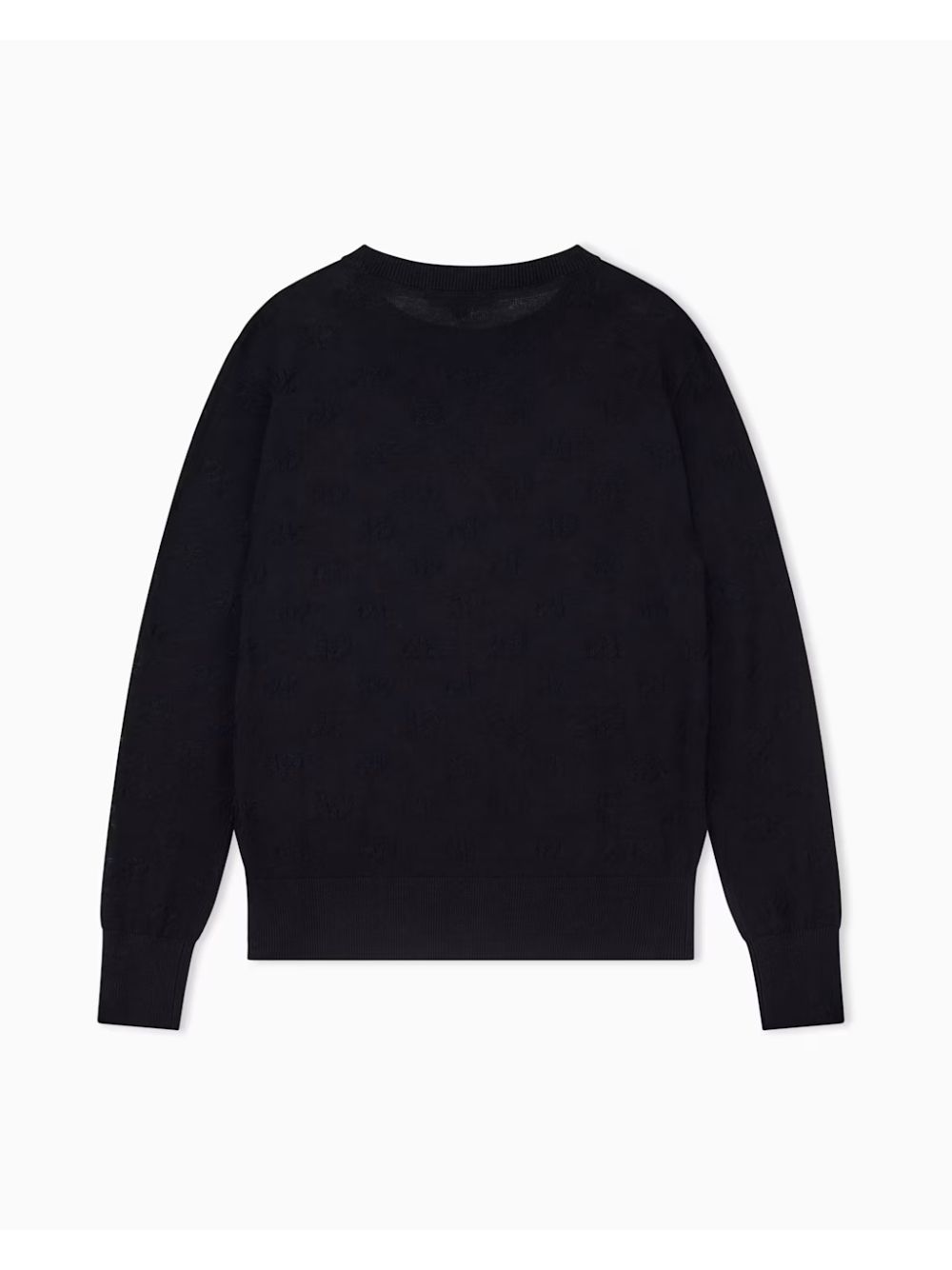 Pullover Armani girocollo in viscosa e cotone con motivo a rilievo Donna - Nero